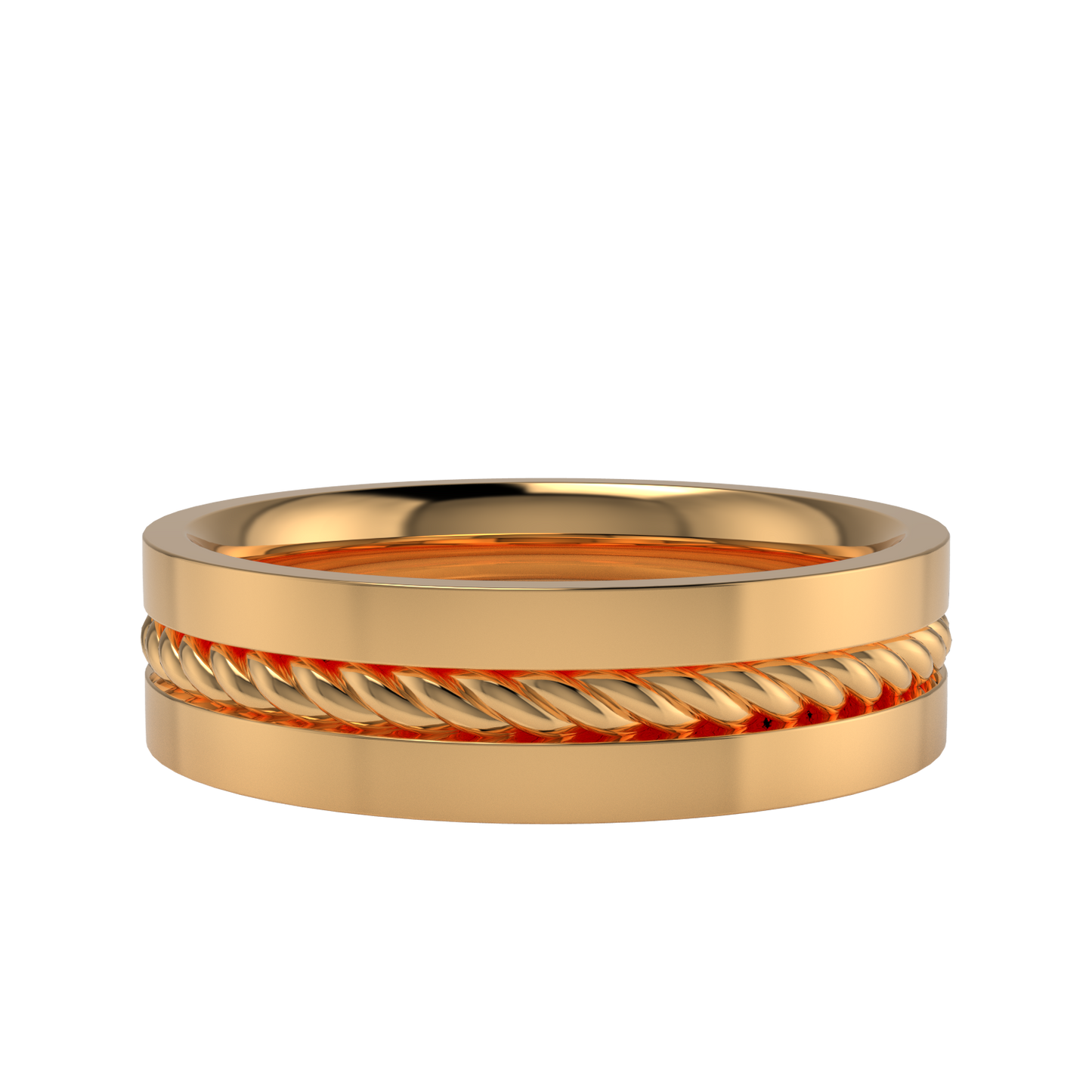 Twisted rope wedding band