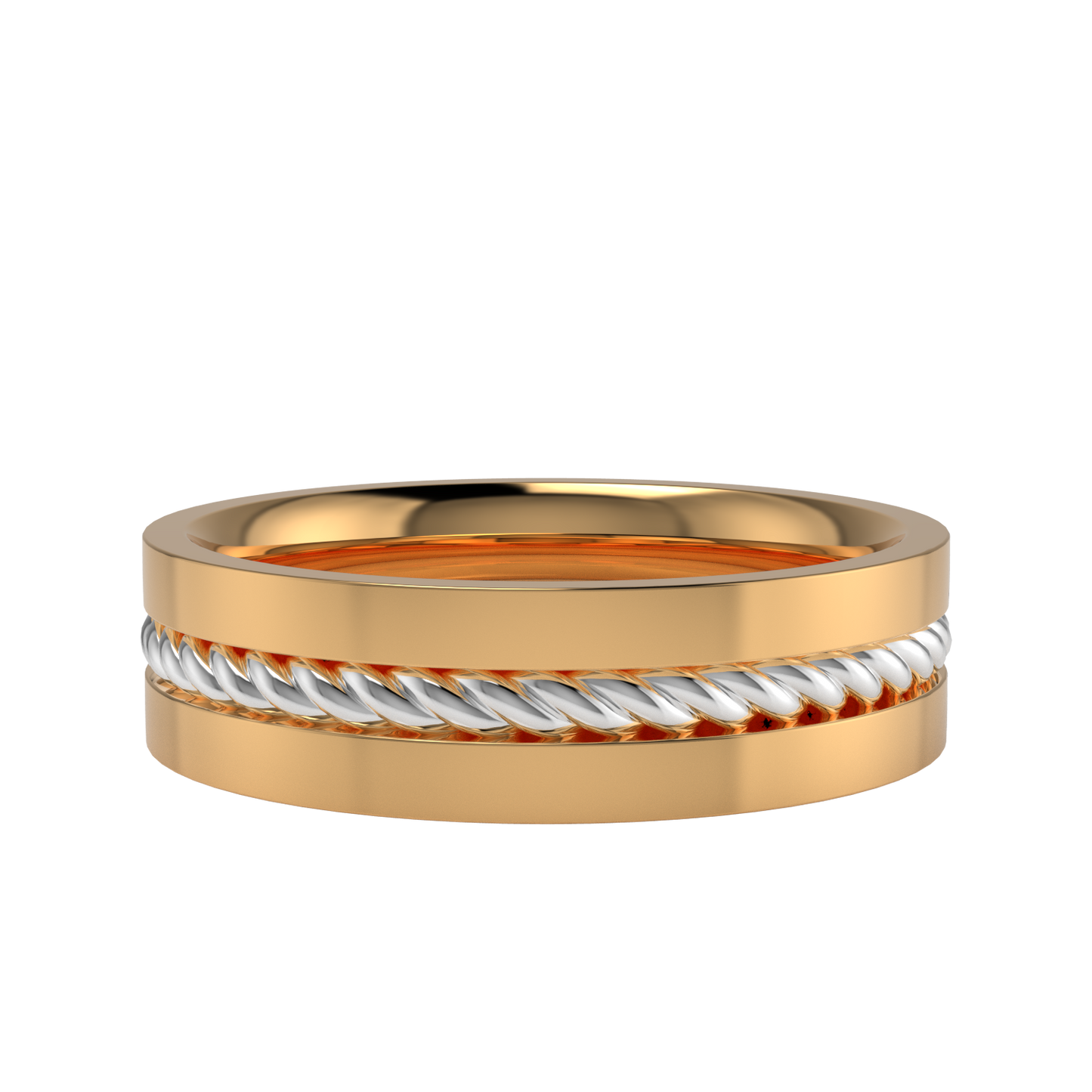Twisted rope wedding band