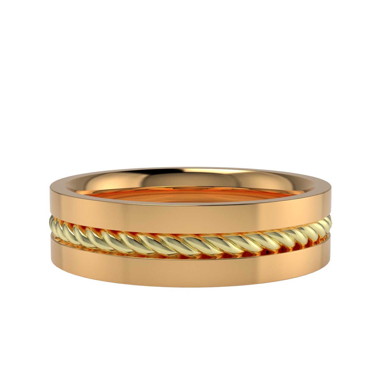 Twisted rope wedding band
