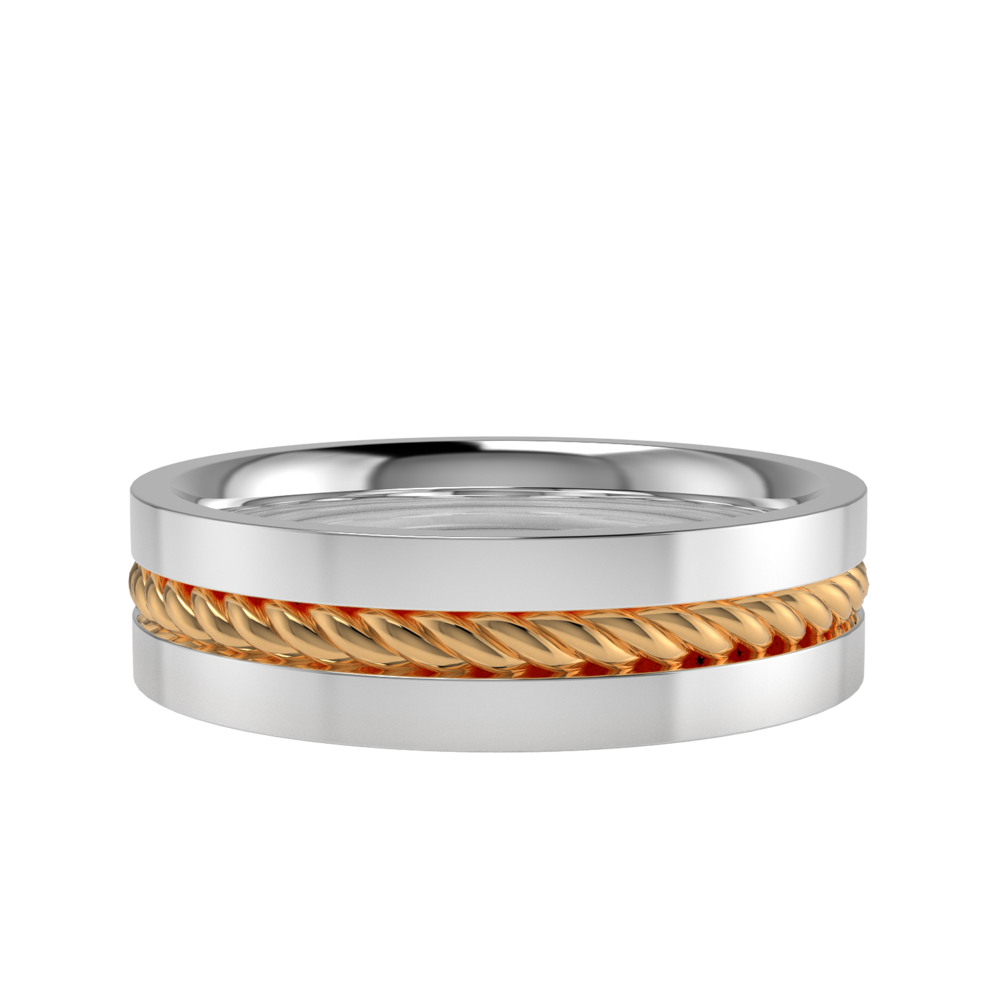Twisted rope wedding band