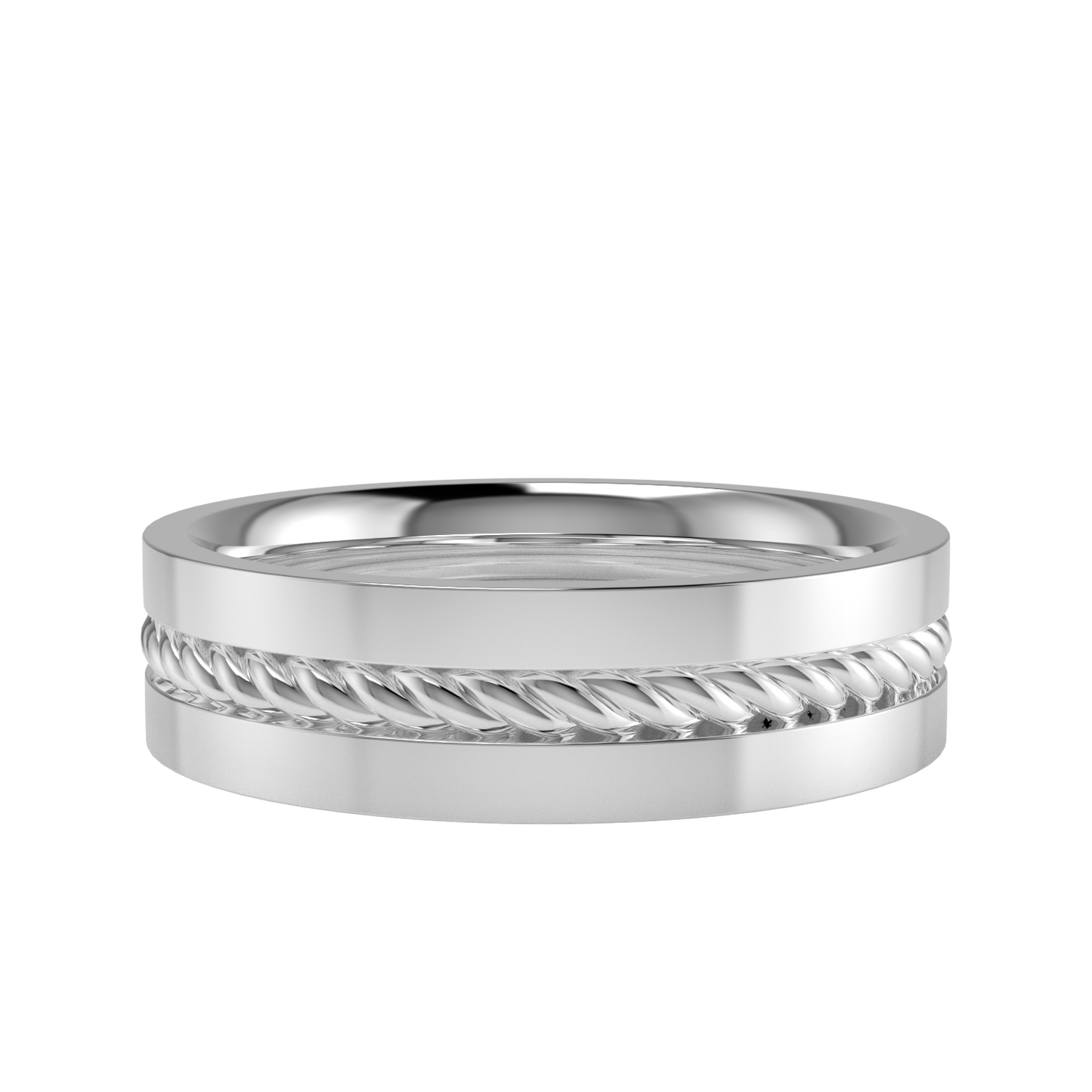 Twisted rope wedding band