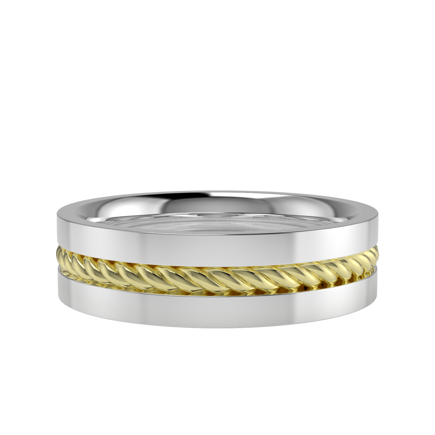 Twisted rope wedding band