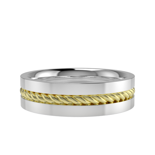 Twisted rope wedding band