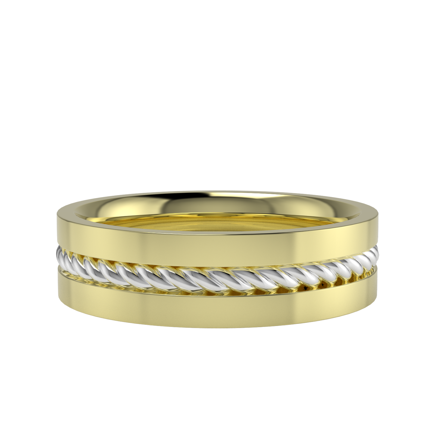 Twisted rope wedding band