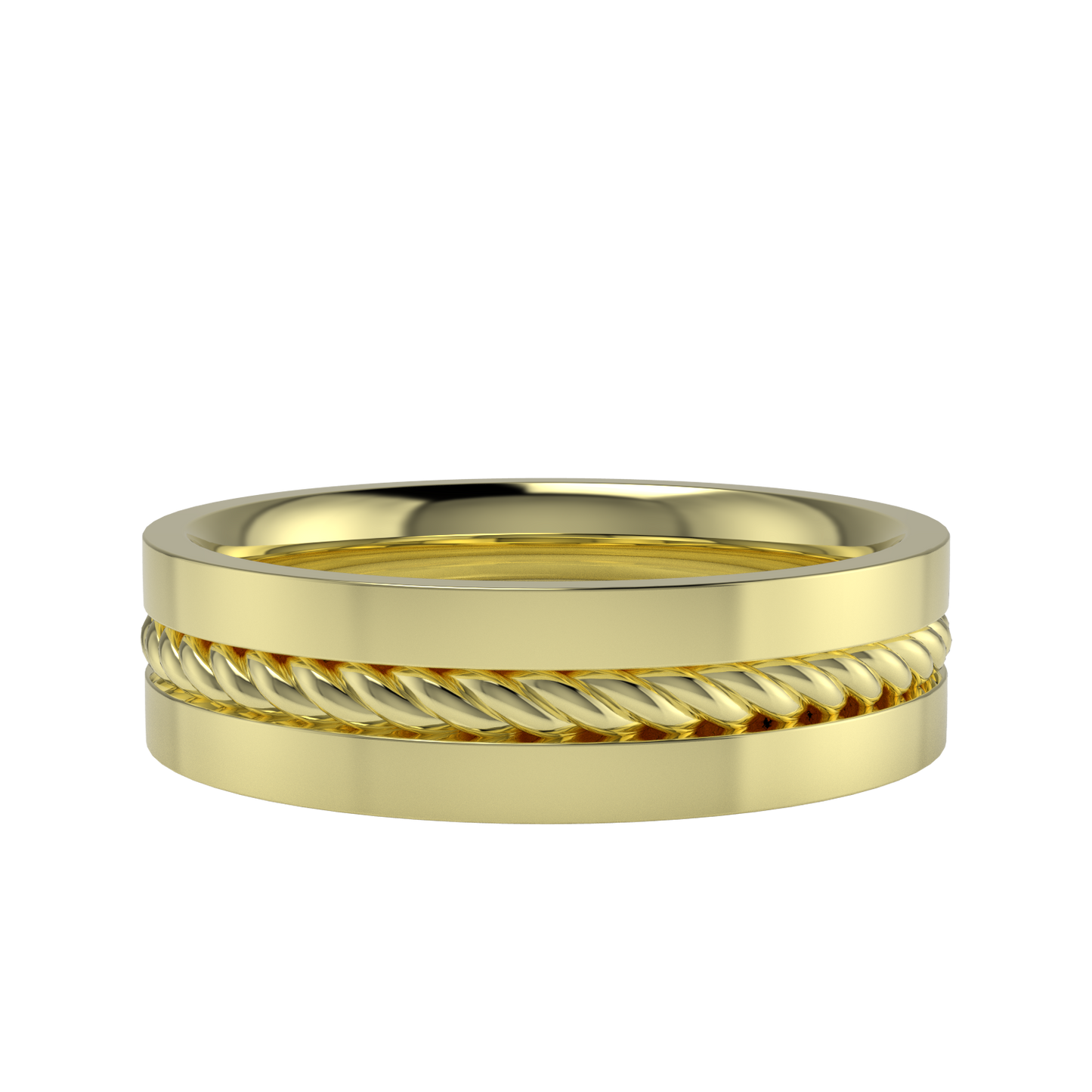 Twisted rope wedding band