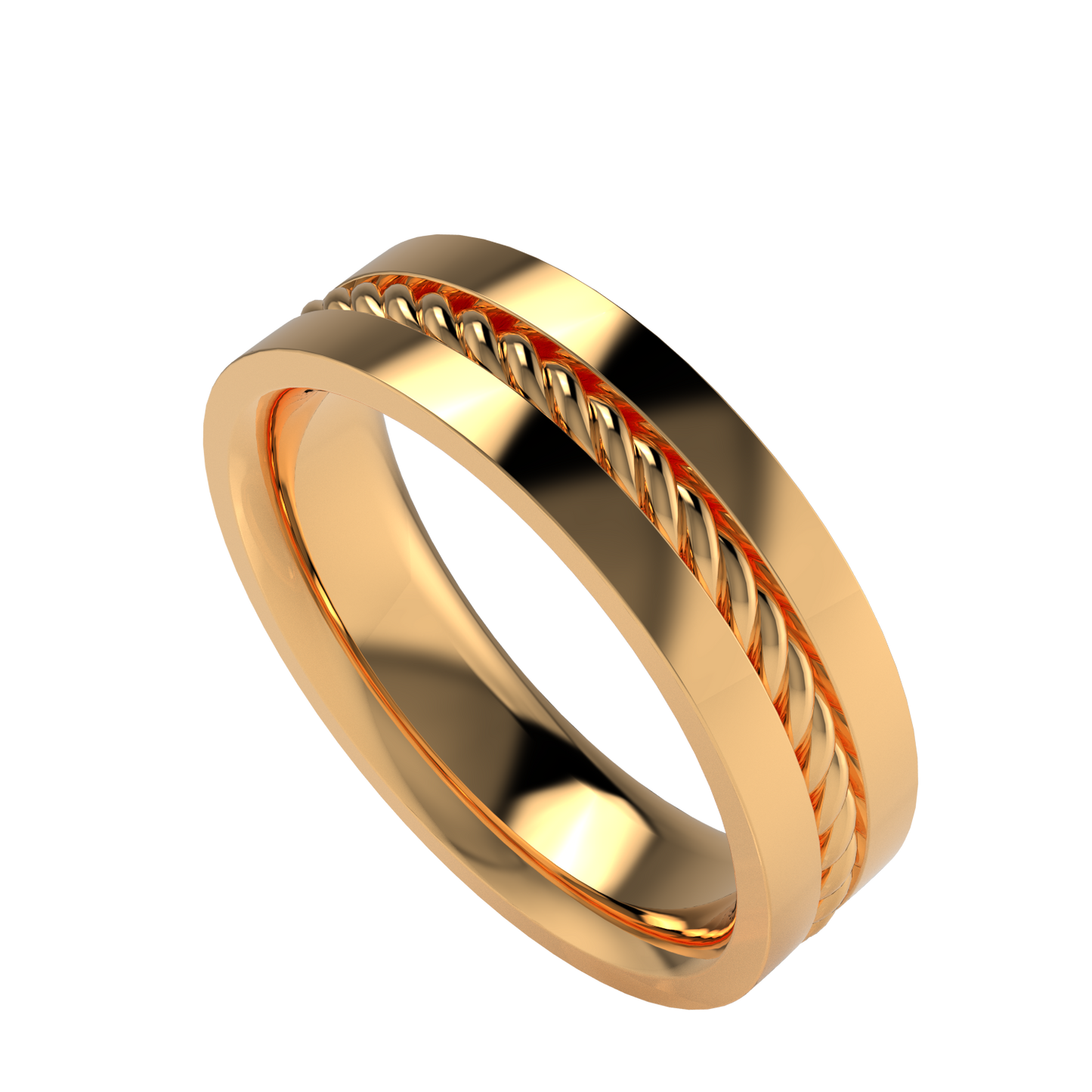 Twisted rope wedding band