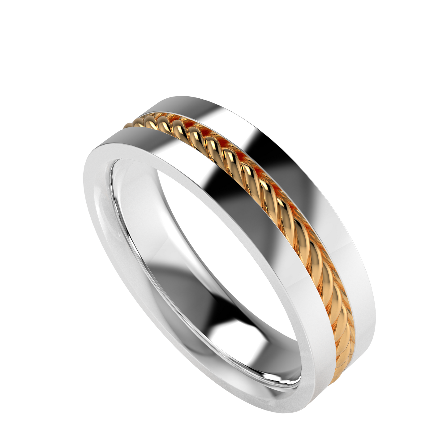 Twisted rope wedding band