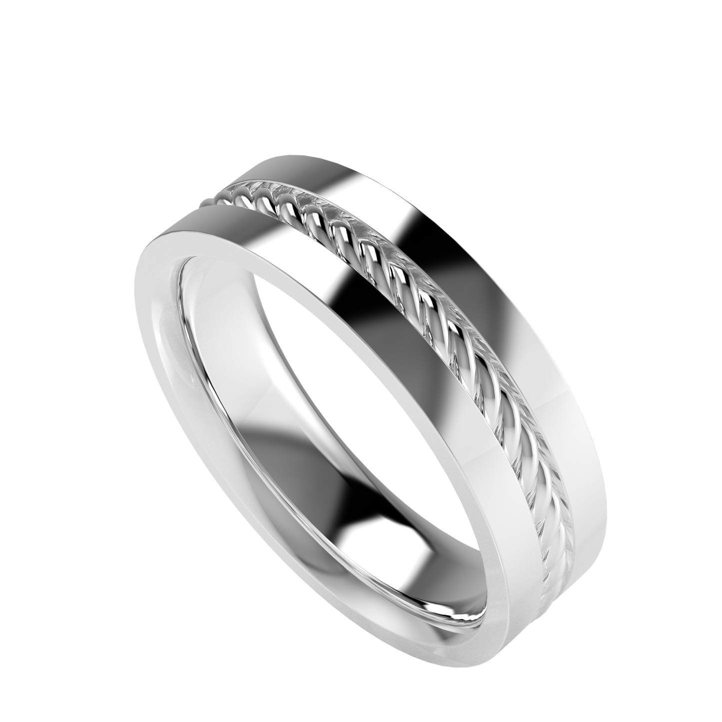 Twisted rope wedding band