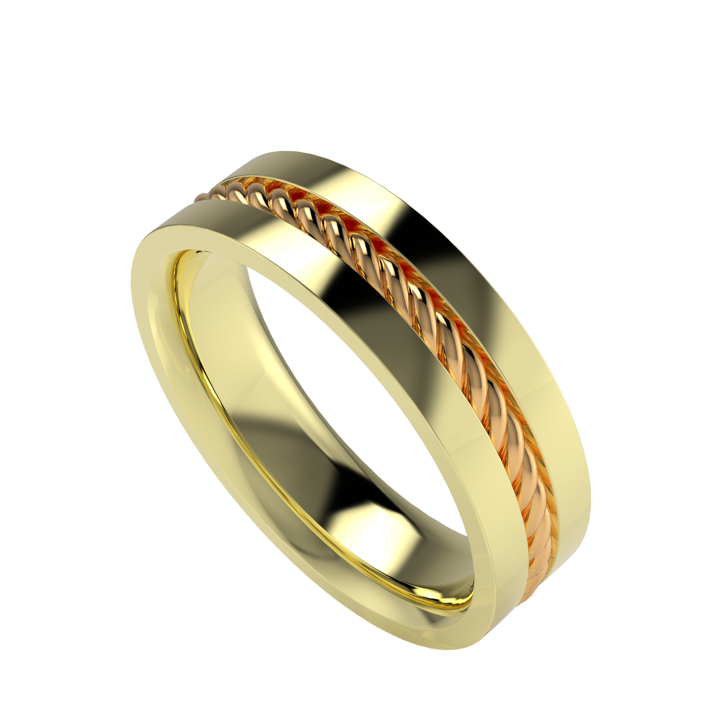 Twisted rope wedding band