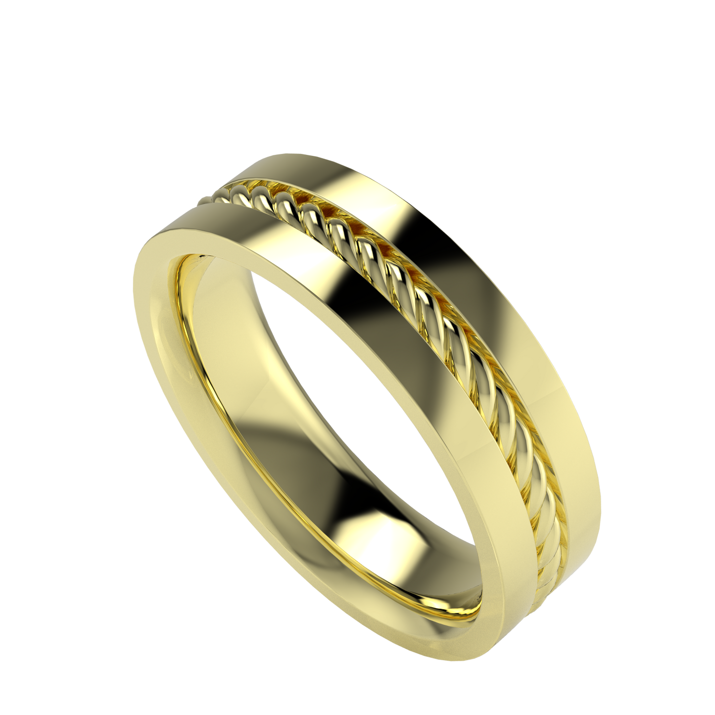 Twisted rope wedding band
