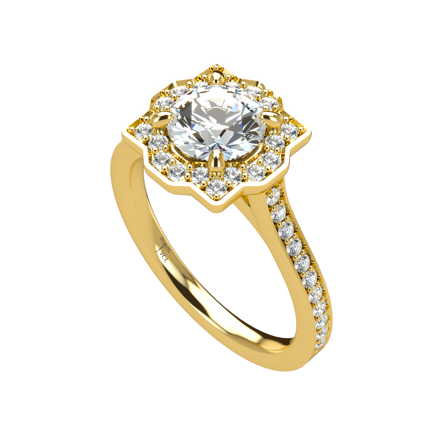 Tara VCL Halo prestige diamond ring