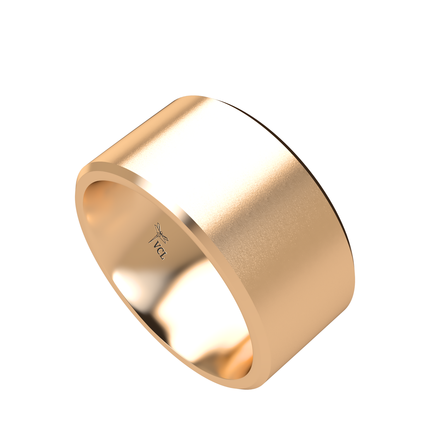 Flat bevel wedding band wide - 2mm to 11mm