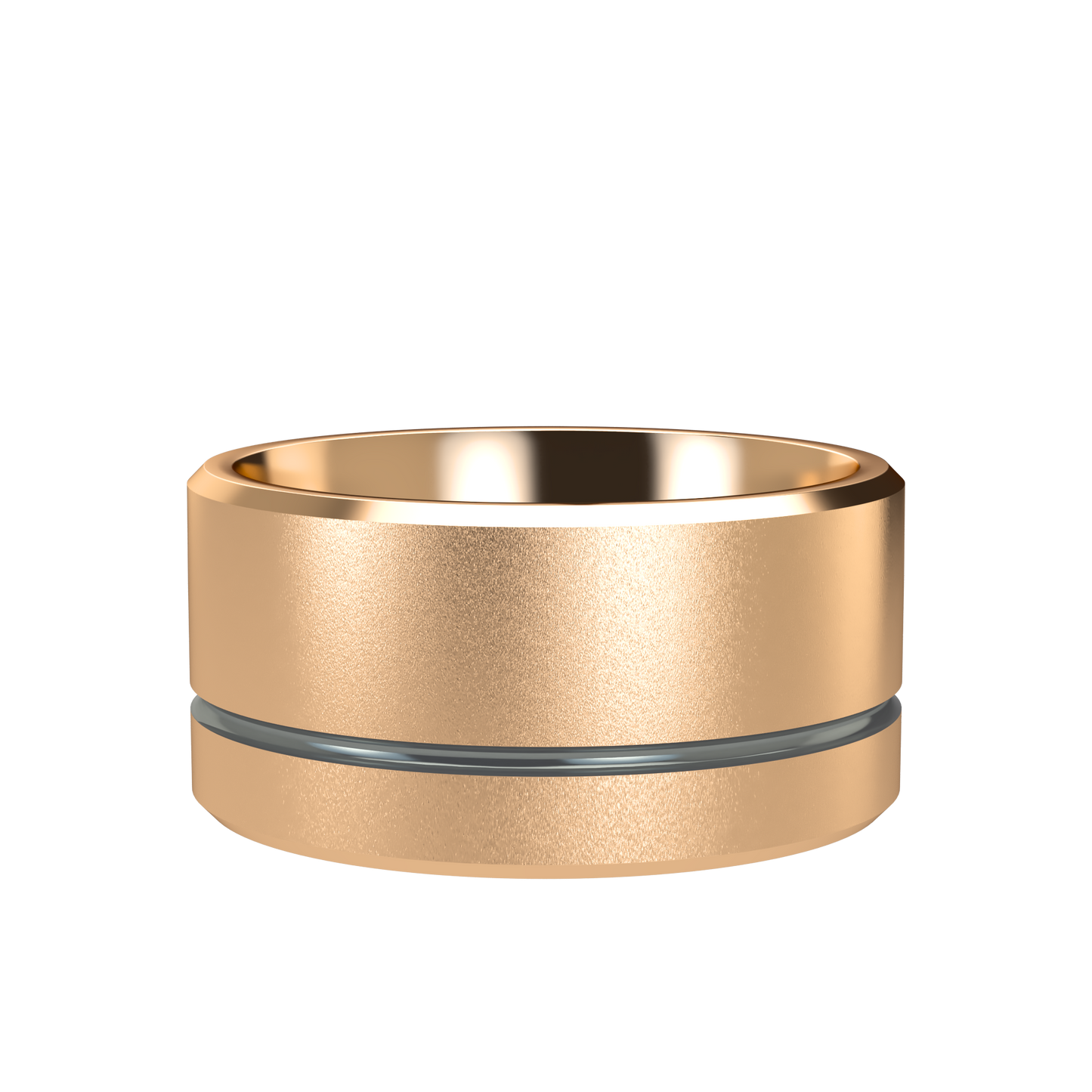 Grooved black rhodium wedding band wide - 2mm to 11mm