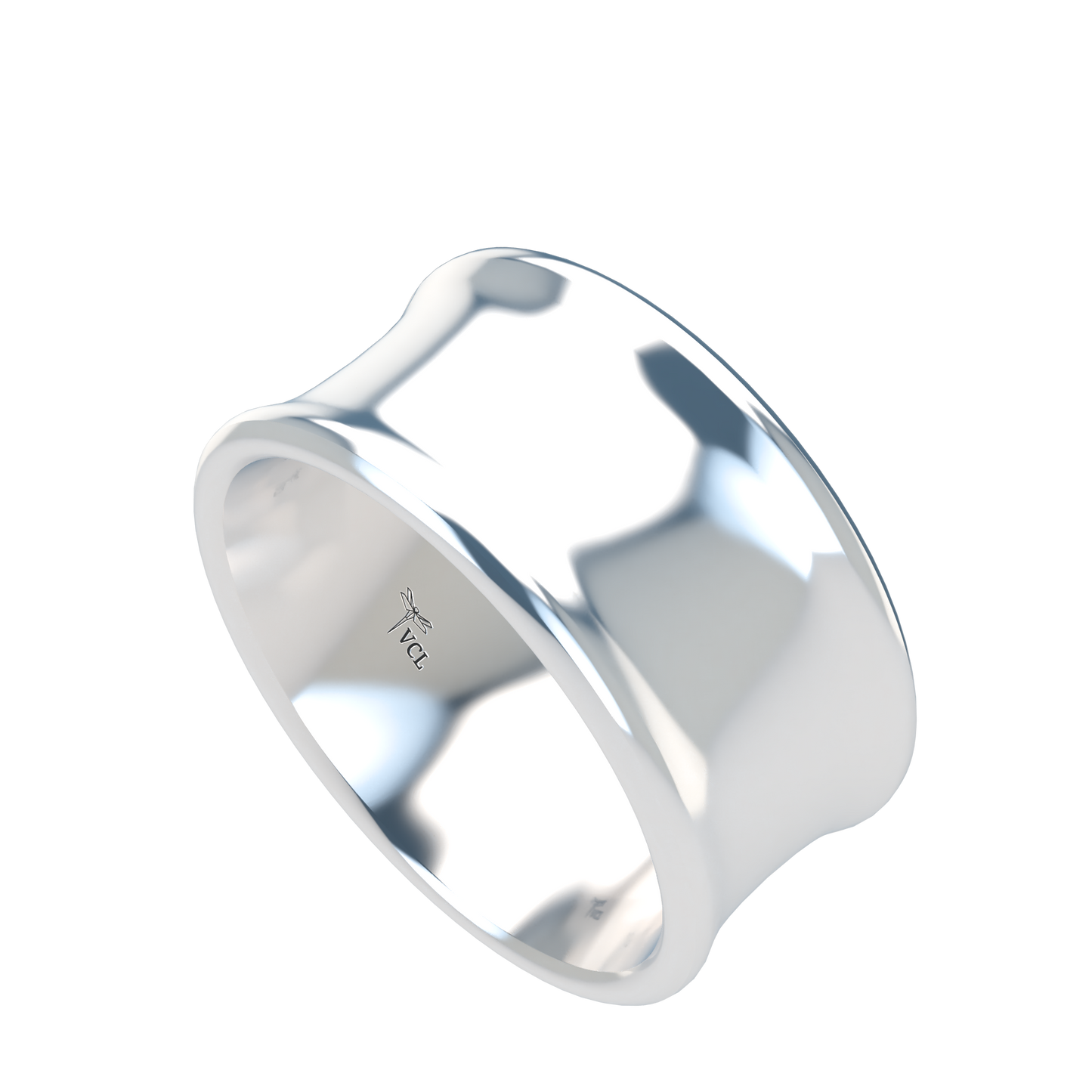 Concave wedding band wide - 2mm to 11mm