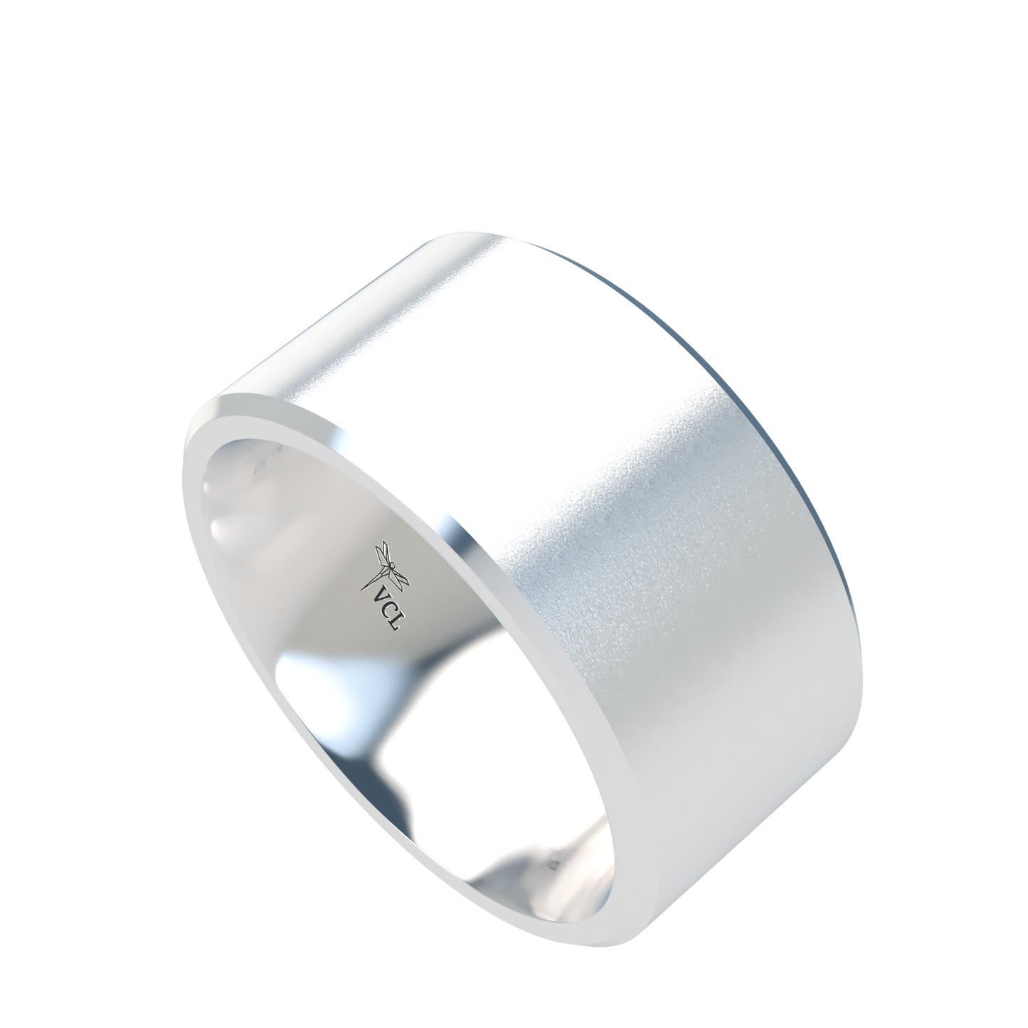 Flat bevel wedding band wide - 2mm to 11mm