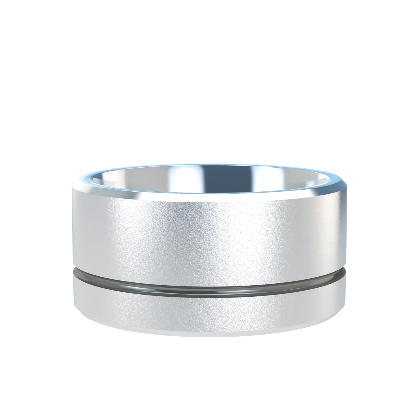 Grooved black rhodium wedding band wide - 2mm to 11mm