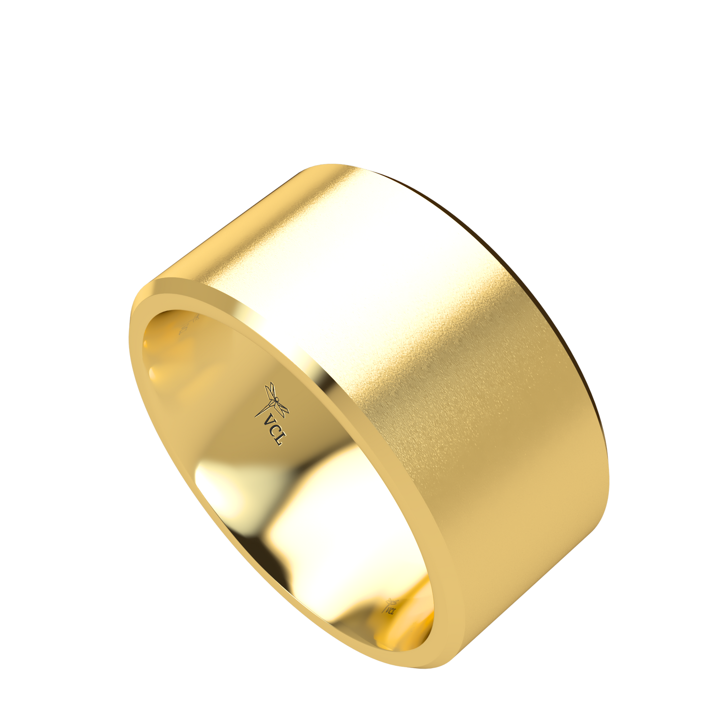 Flat bevel wedding band wide - 2mm to 11mm
