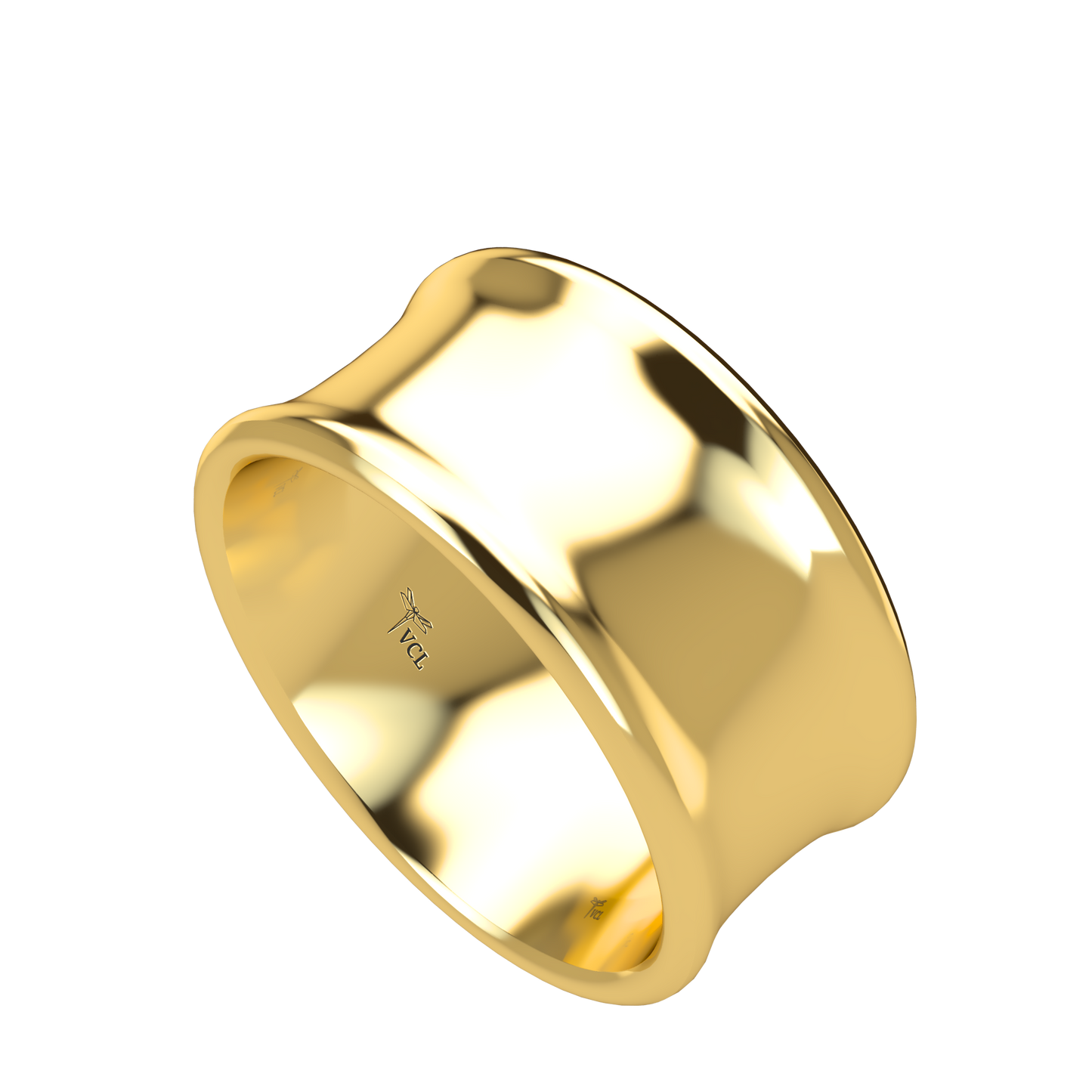 Concave wedding band wide - 2mm to 11mm