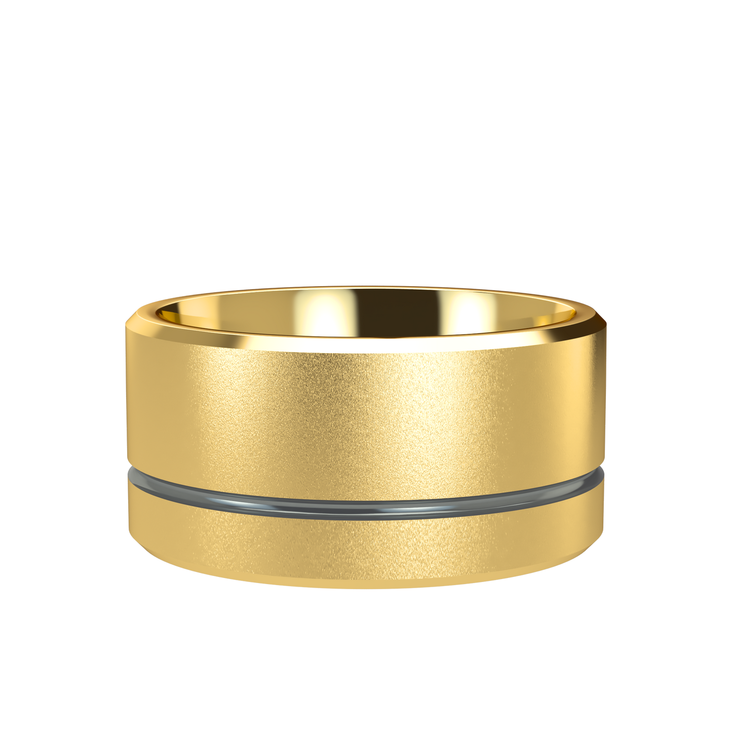 Grooved black rhodium wedding band wide - 2mm to 11mm
