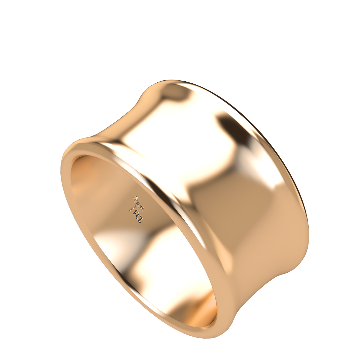 Concave wedding band wide - 2mm to 11mm