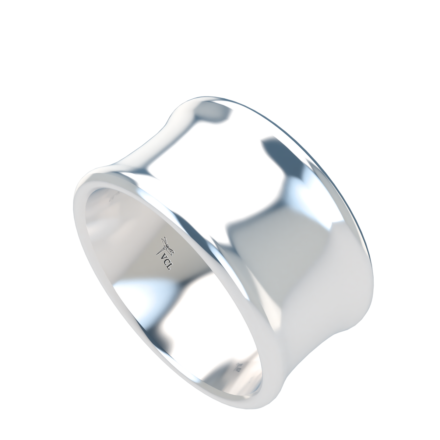 Concave wedding band wide - 2mm to 11mm