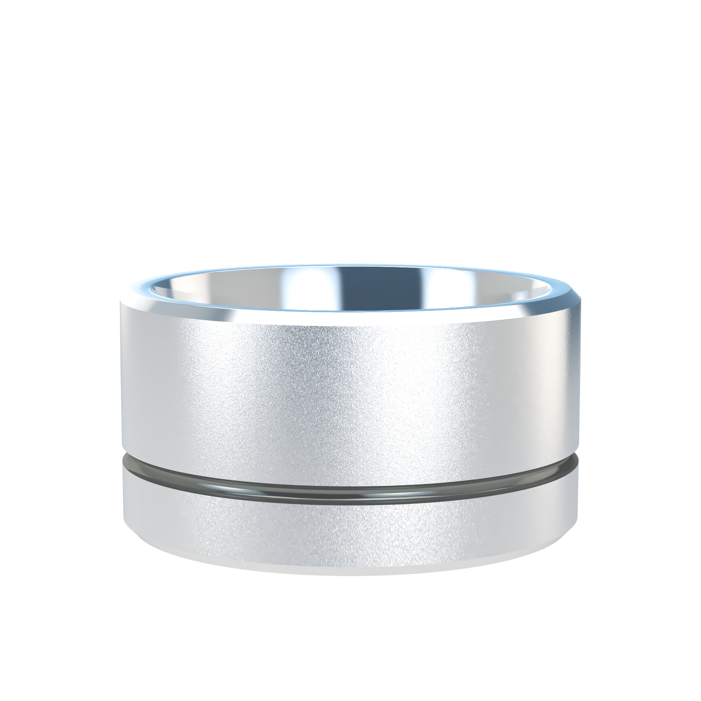 Grooved black rhodium wedding band wide - 2mm to 11mm
