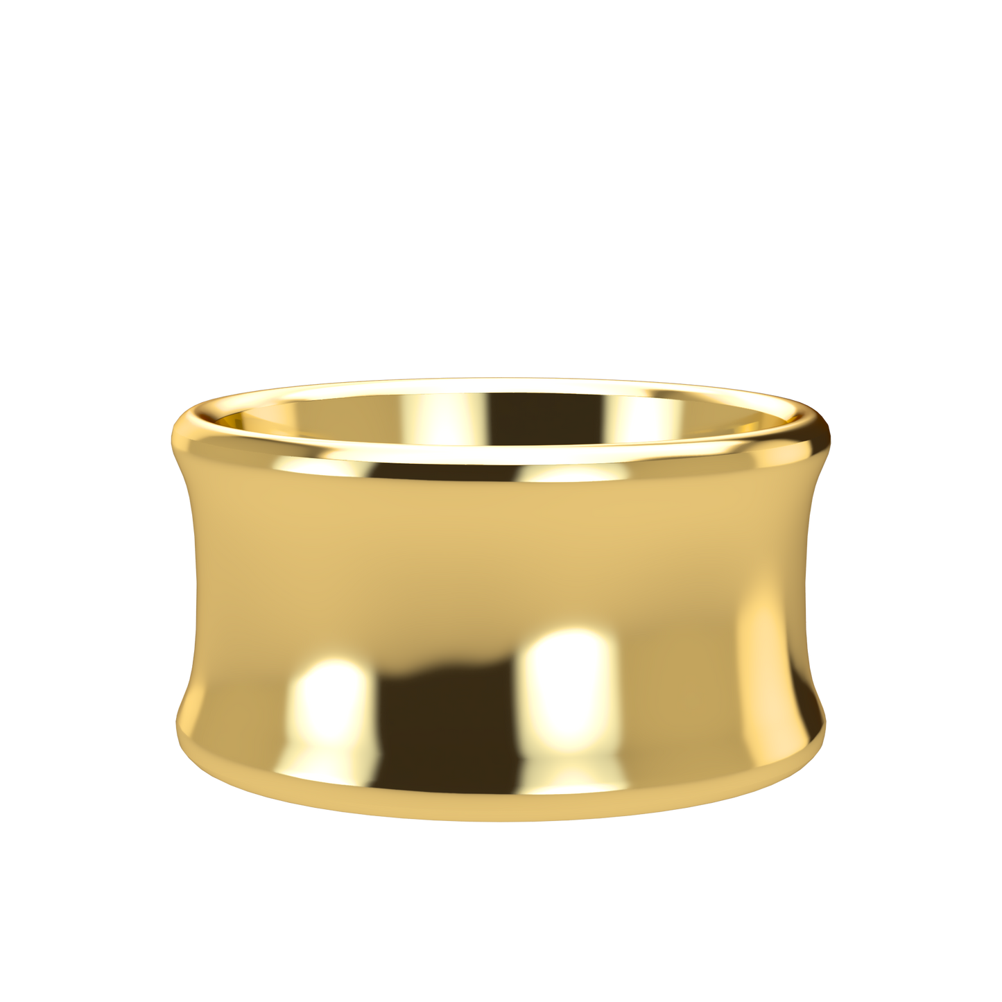Concave wedding band wide - 2mm to 11mm
