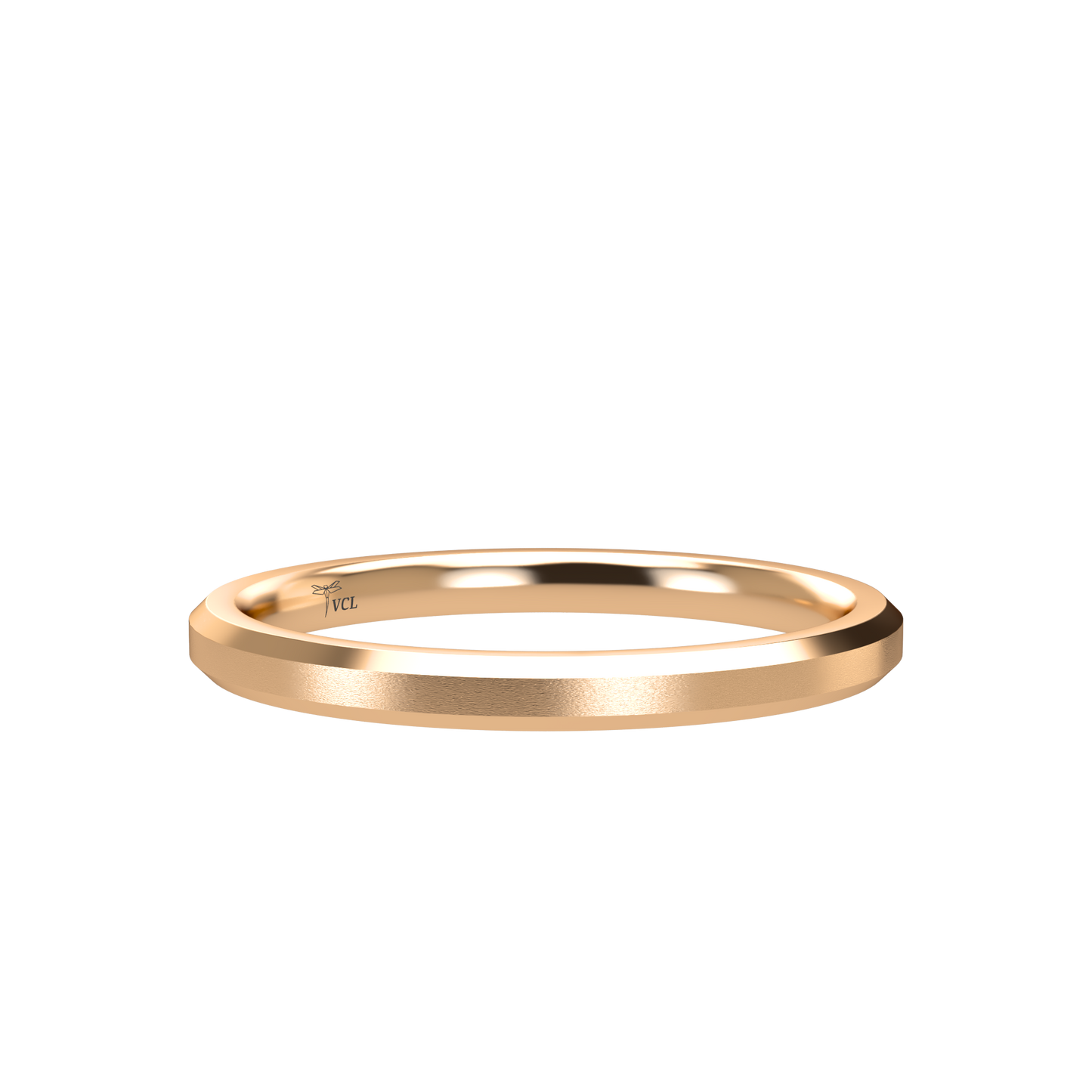 Flat bevel wedding band wide - 2mm to 11mm