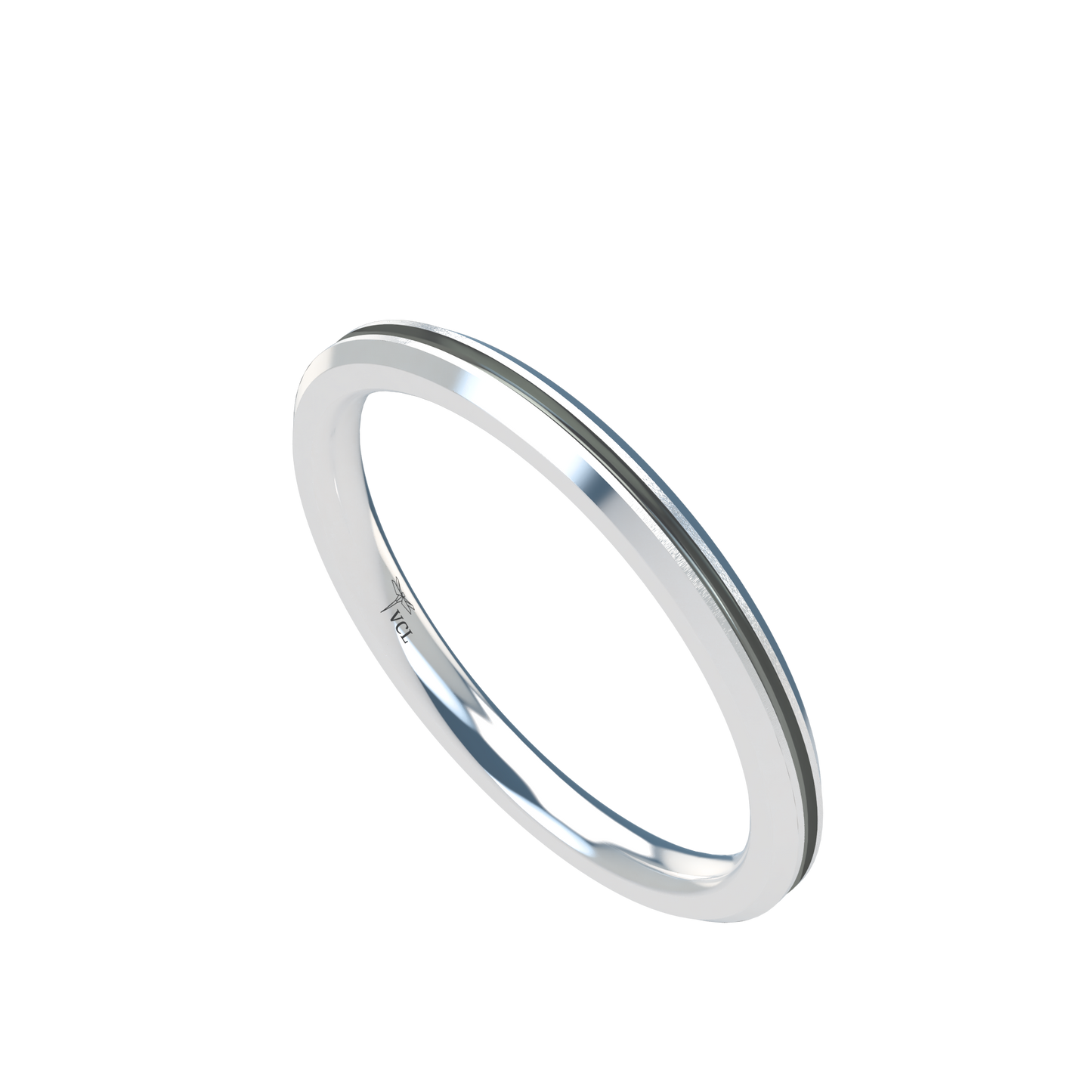 Grooved black rhodium wedding band wide - 2mm to 11mm