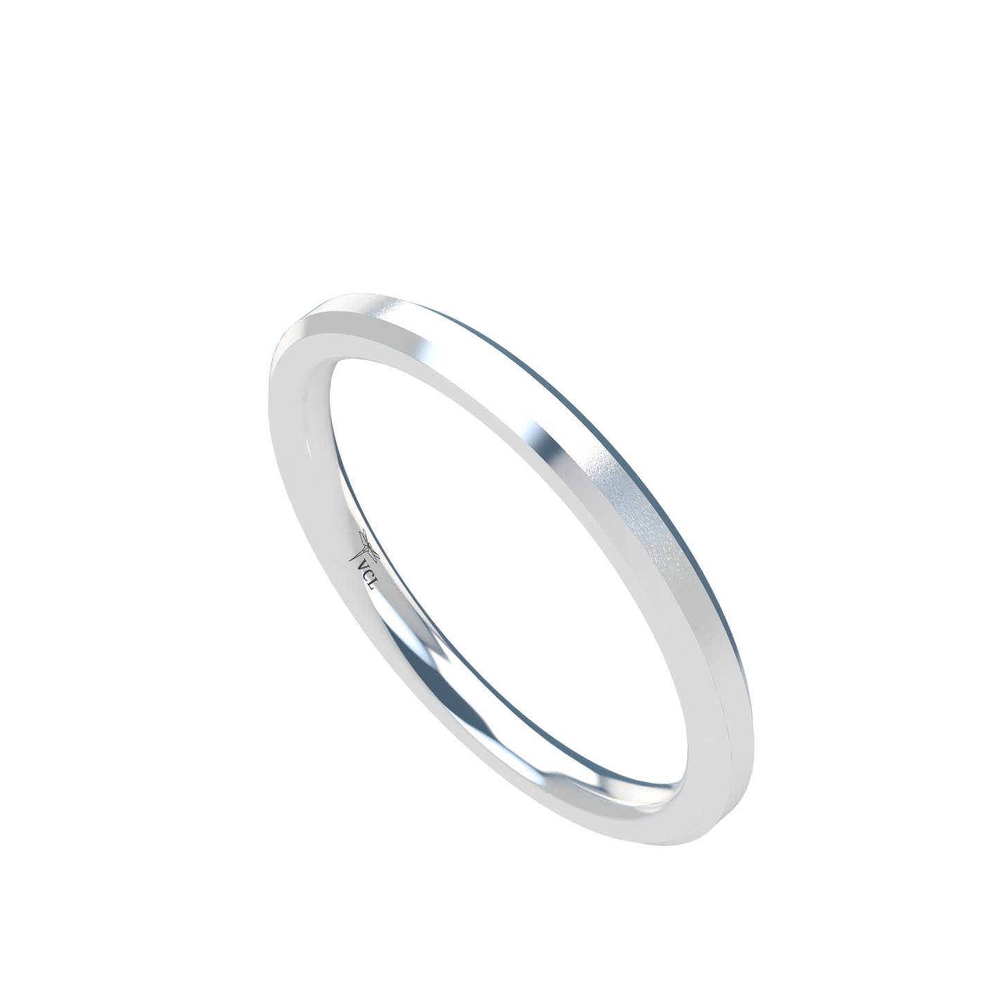 Flat bevel wedding band wide - 2mm to 11mm