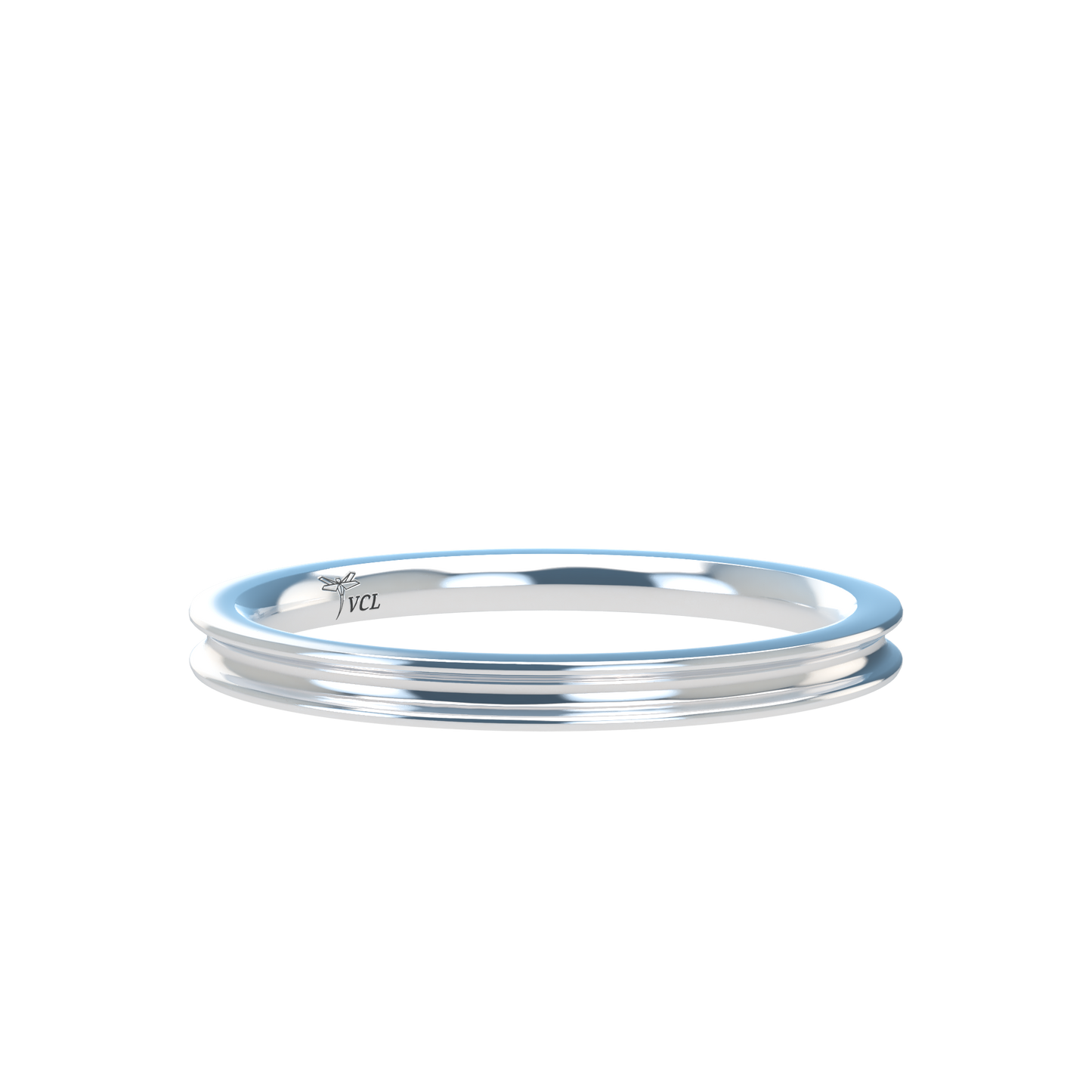 Concave wedding band wide - 2mm to 11mm