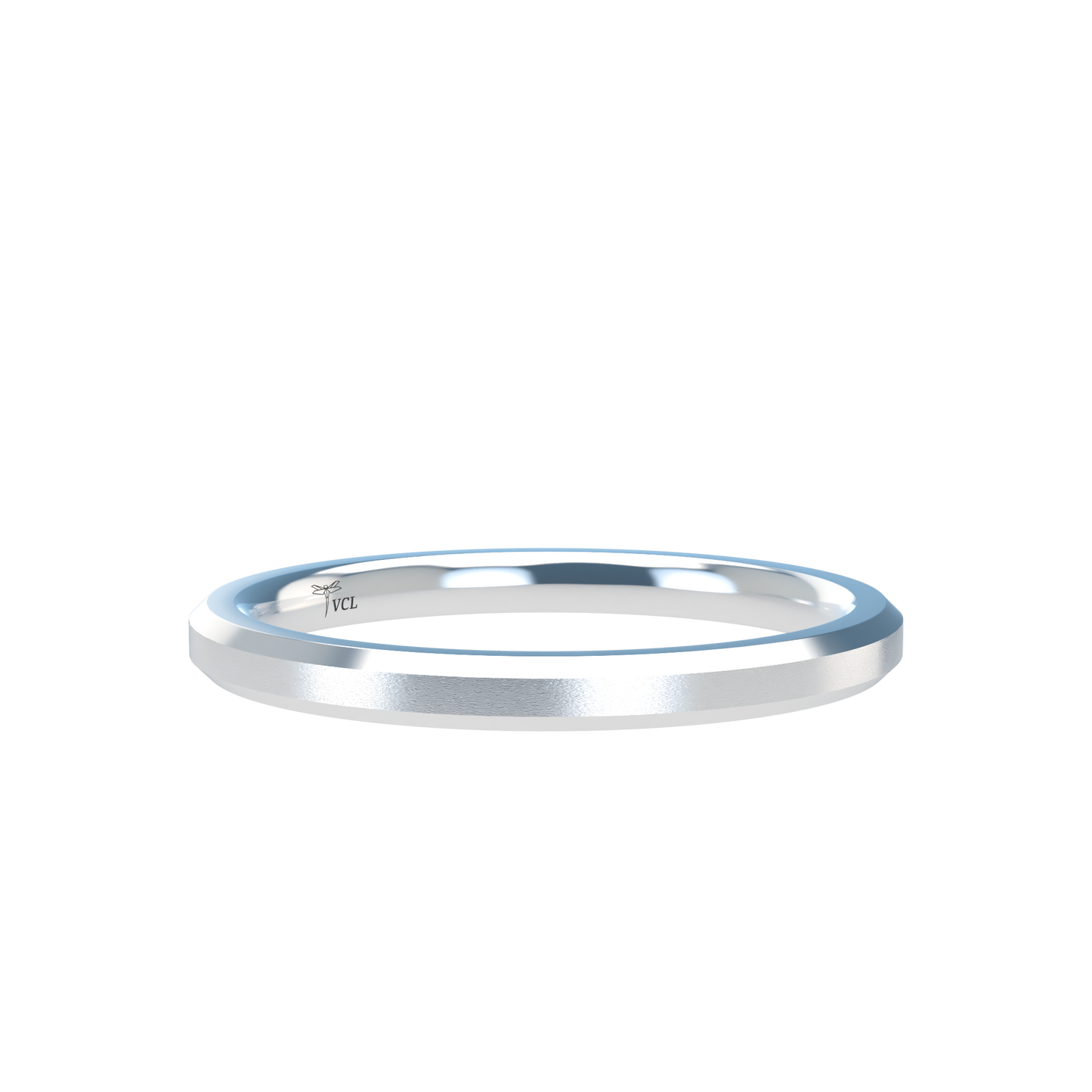 Flat bevel wedding band wide - 2mm to 11mm