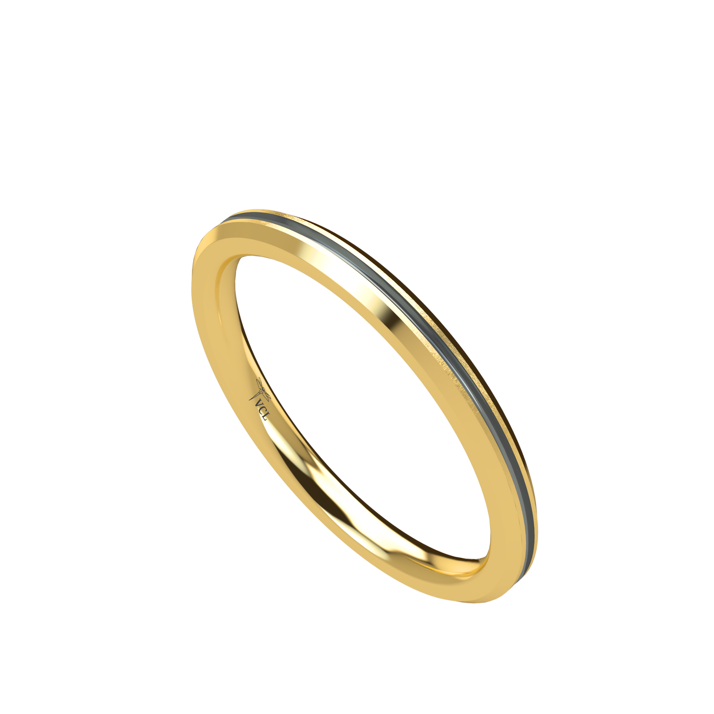 Grooved black rhodium wedding band wide - 2mm to 11mm