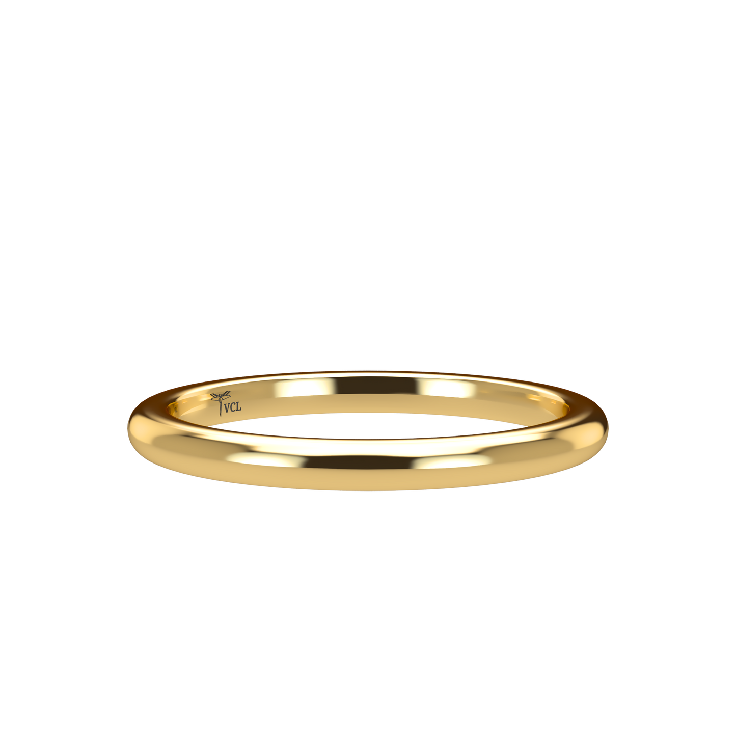 Classic round wedding band wide - 2mm to 11mm