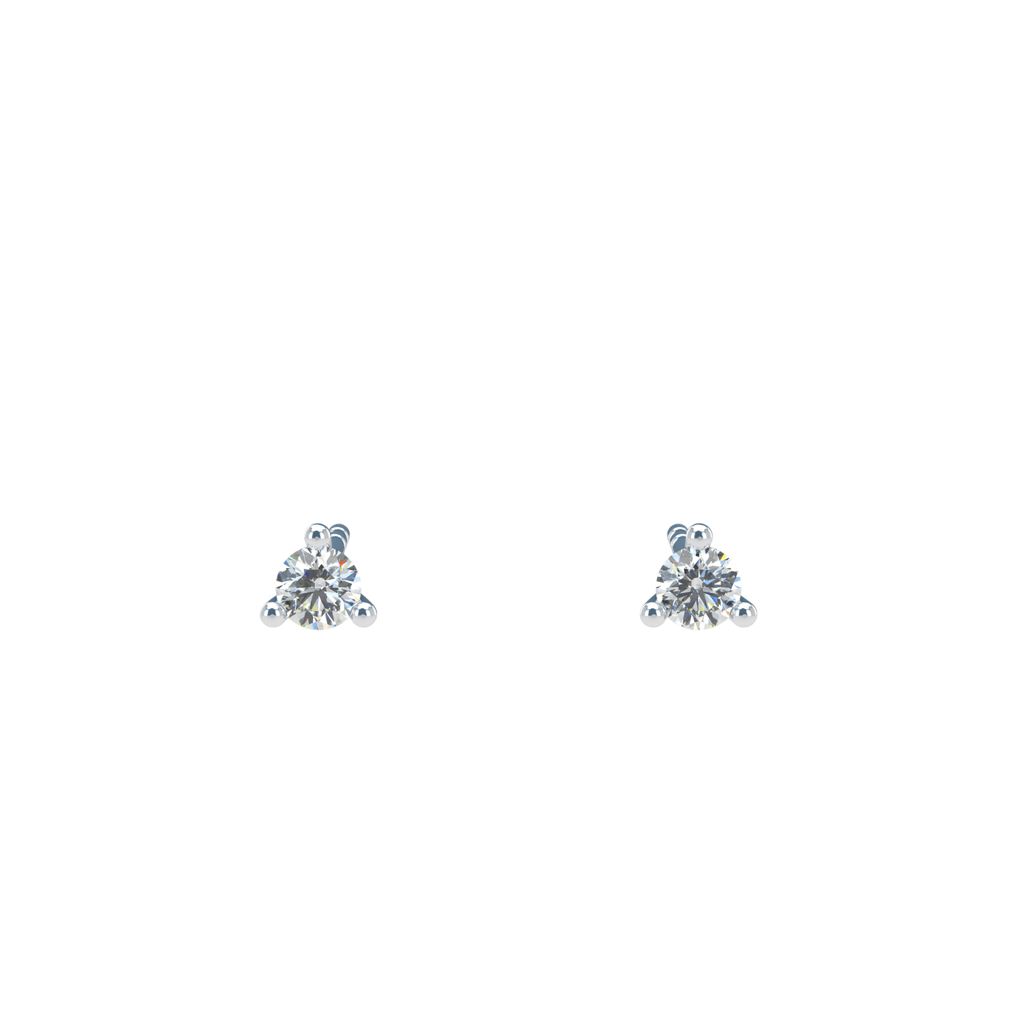 Small Martini 3 Prongs Diamond Studs earrings 0.15ct to 0.50ct