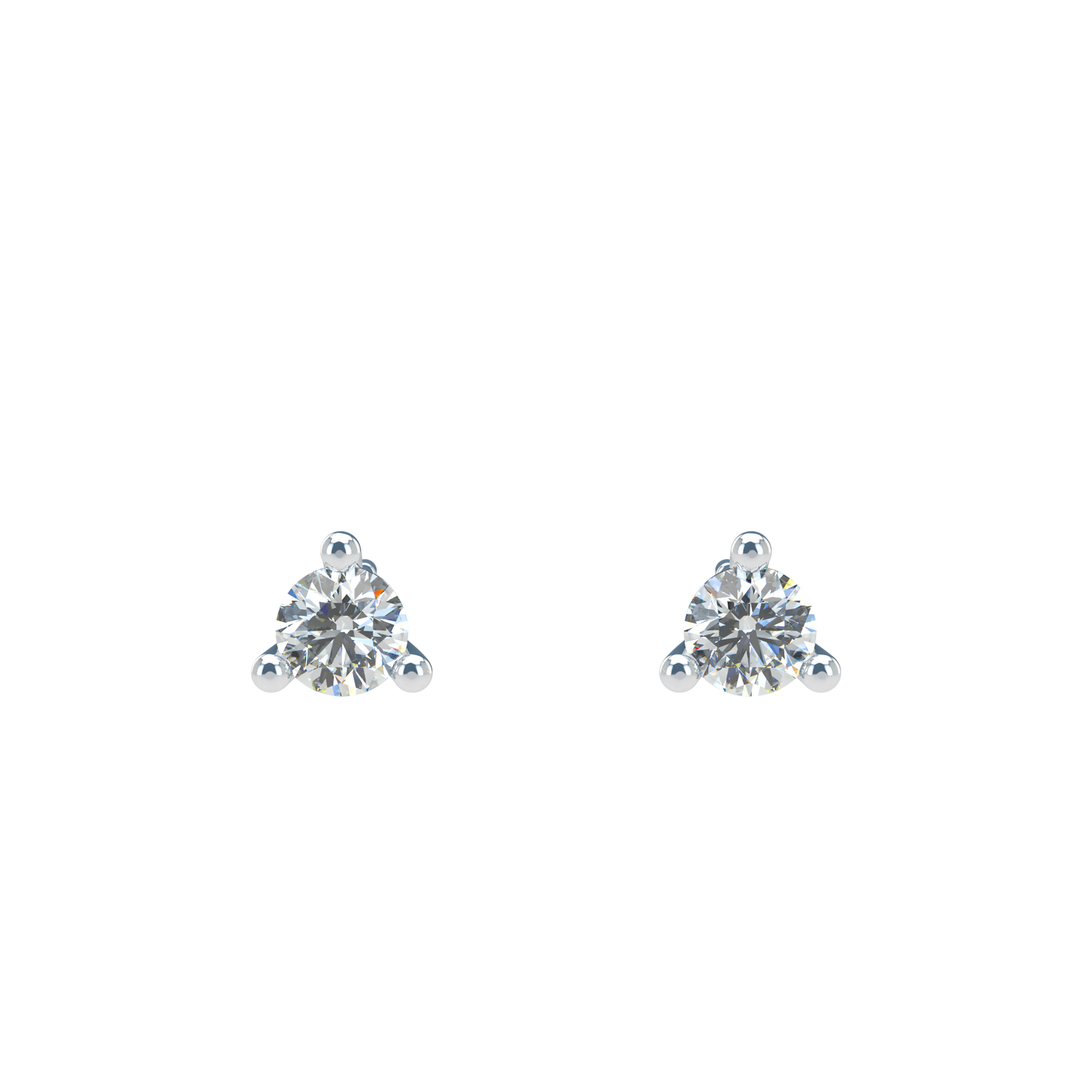 Small Martini 3 Prongs Diamond Studs earrings 0.15ct to 0.50ct
