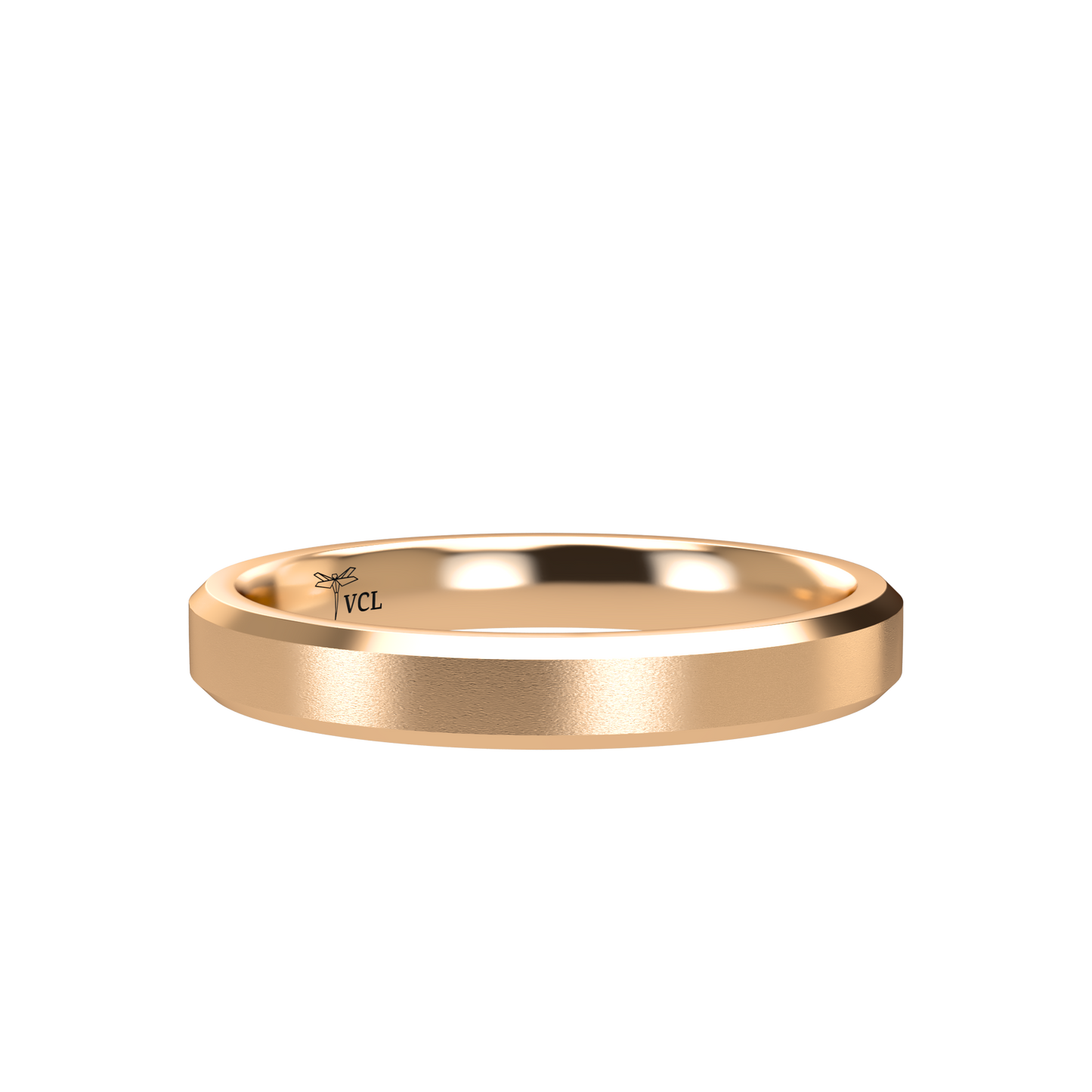 Flat bevel wedding band wide - 2mm to 11mm