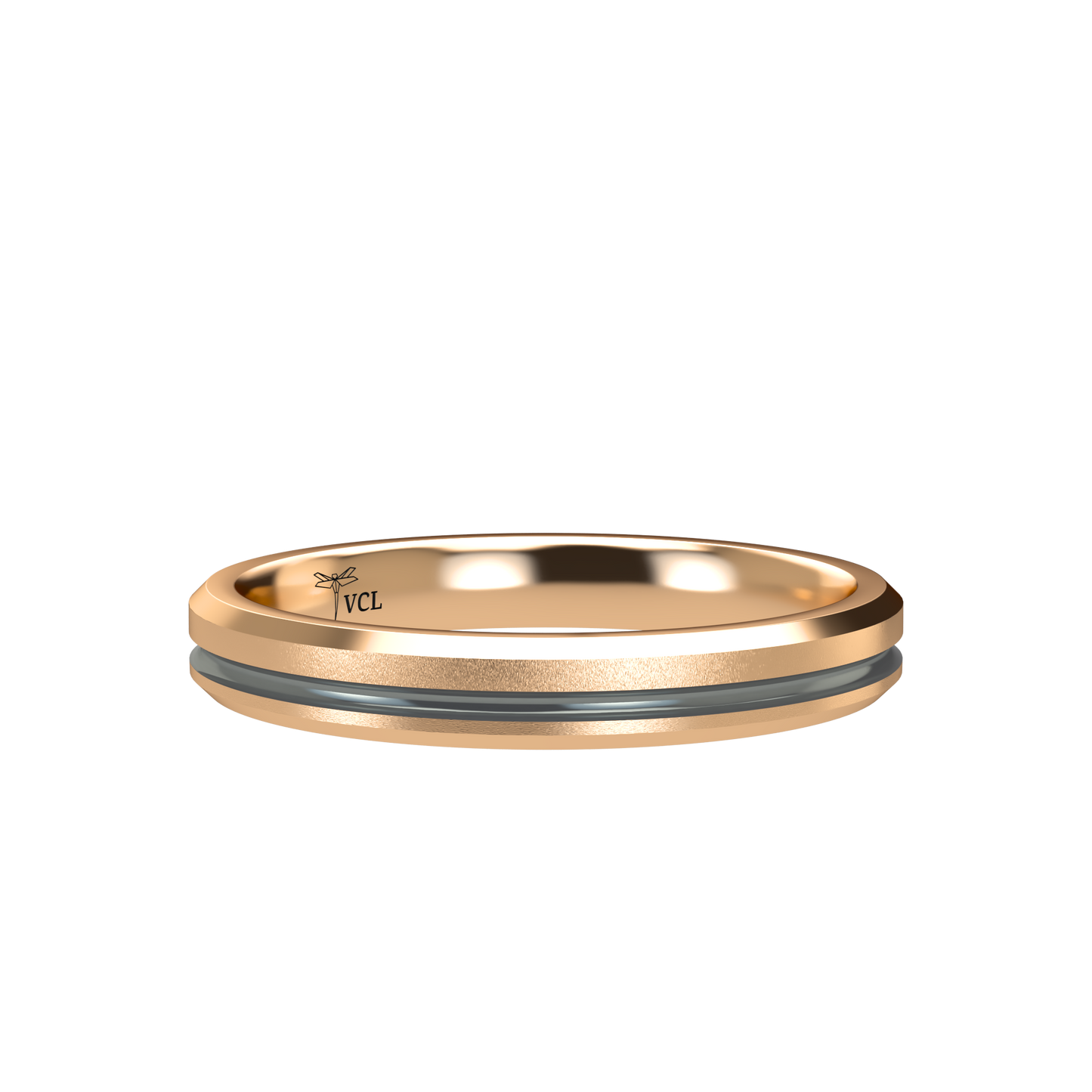 Grooved black rhodium wedding band wide - 2mm to 11mm