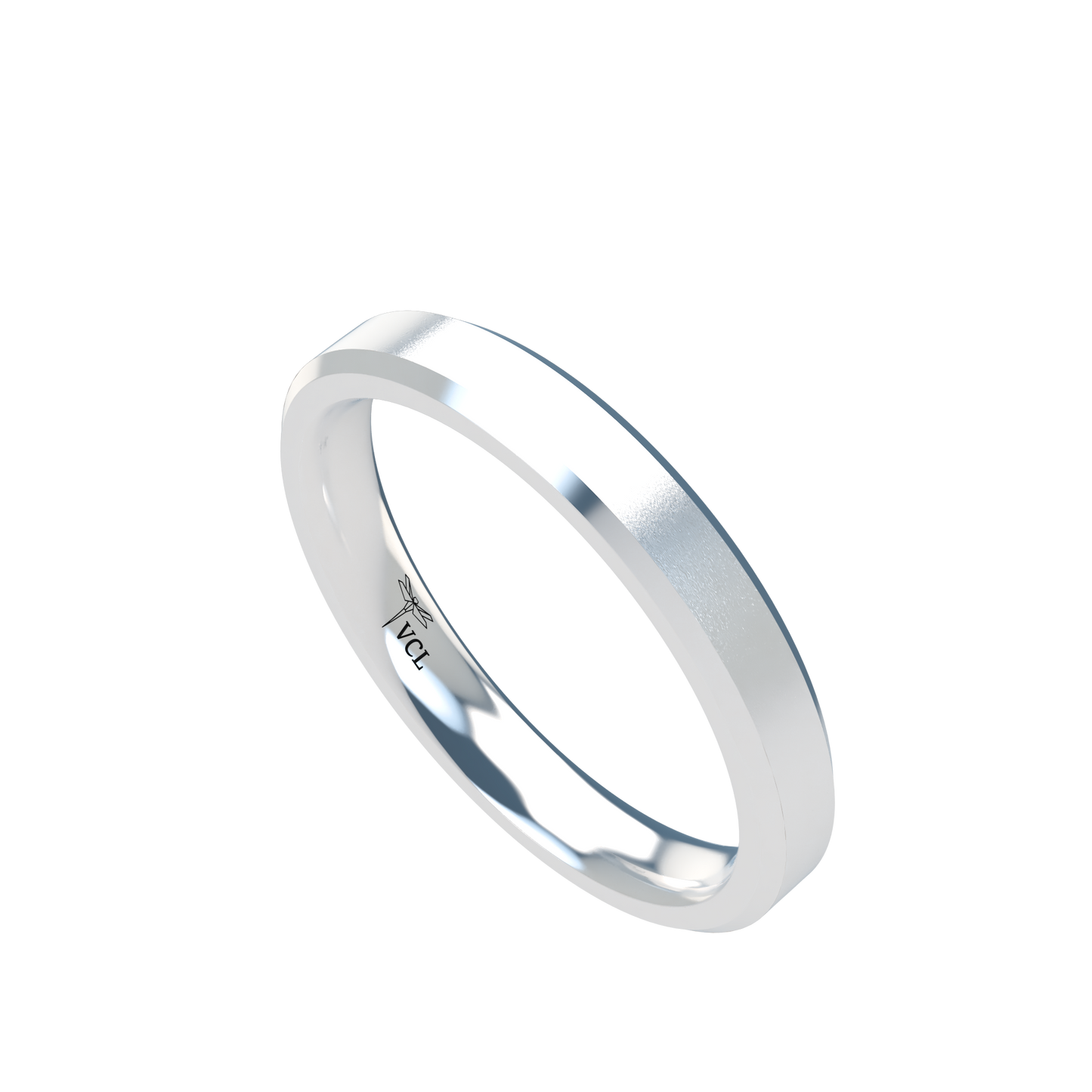 Flat bevel wedding band wide - 2mm to 11mm