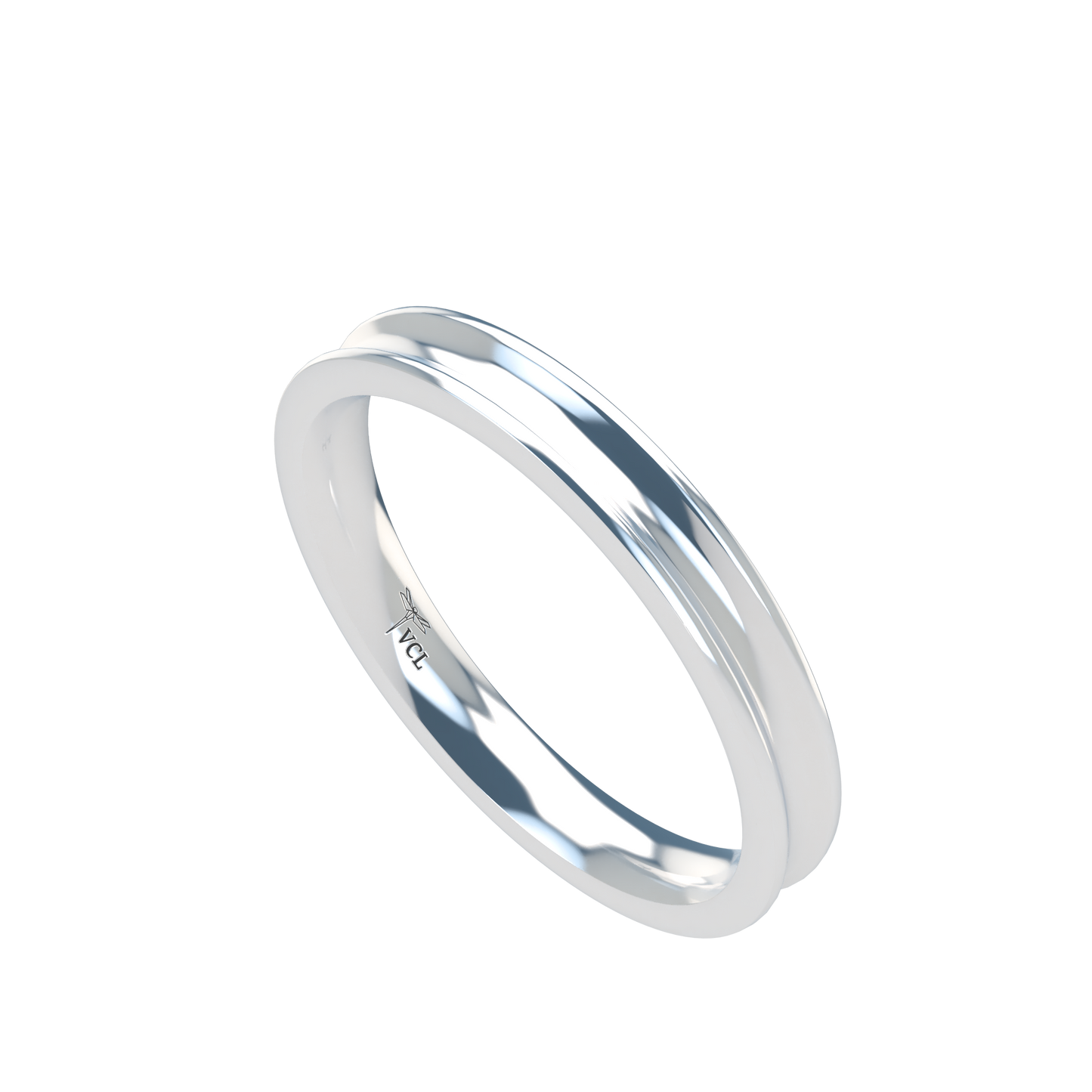 Concave wedding band wide - 2mm to 11mm