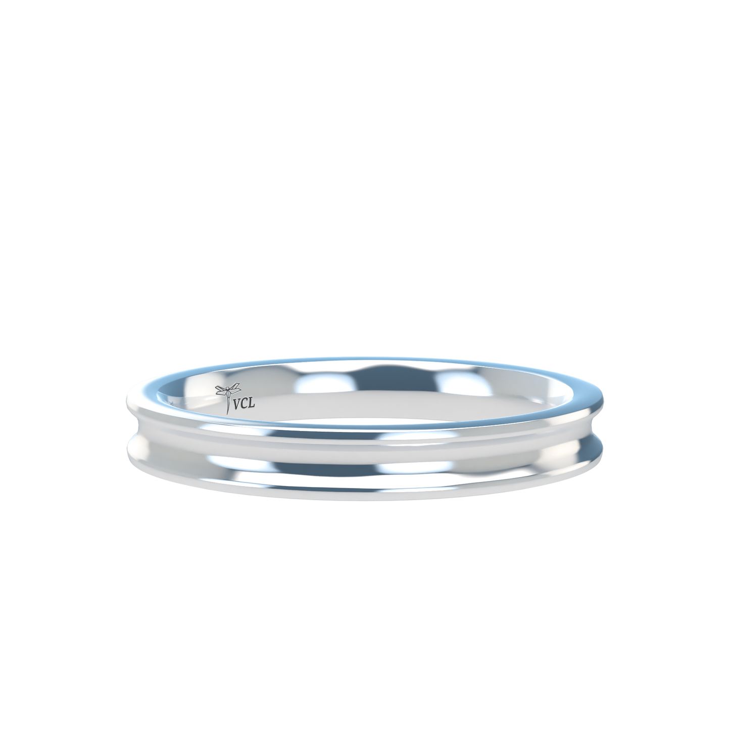 Concave wedding band wide - 2mm to 11mm