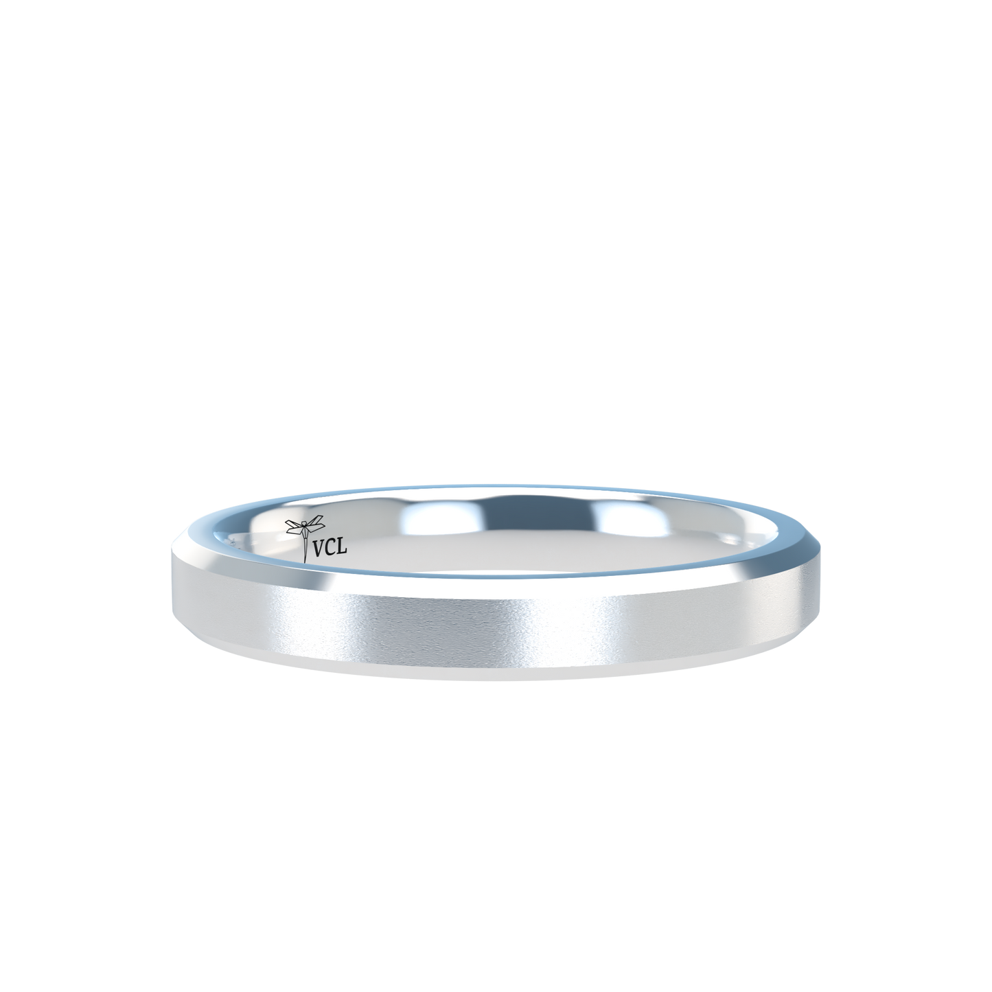Flat bevel wedding band wide - 2mm to 11mm