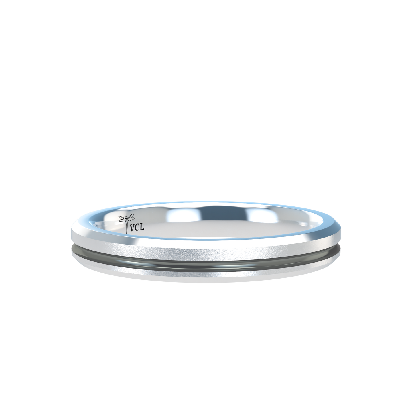 Grooved black rhodium wedding band wide - 2mm to 11mm