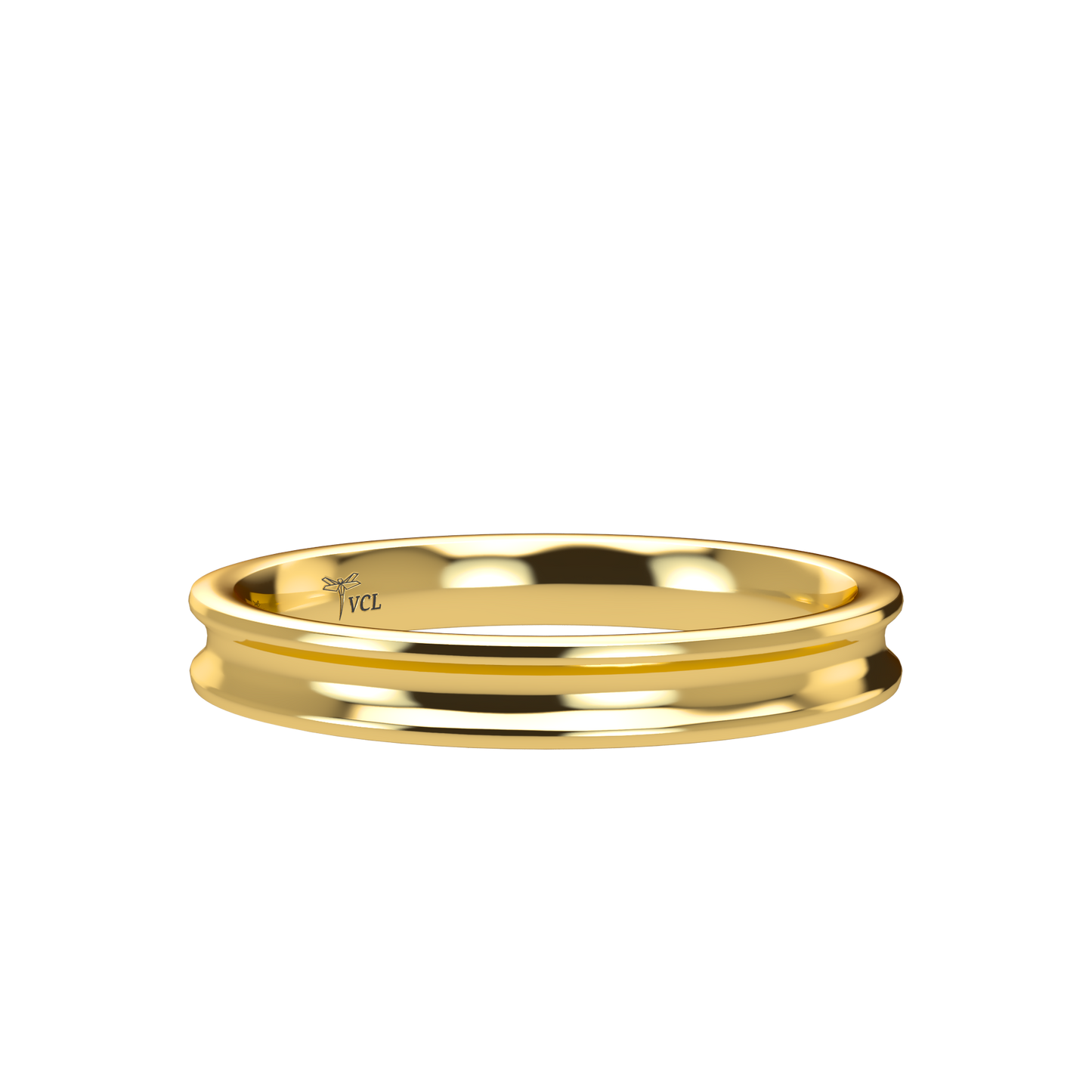 Concave wedding band wide - 2mm to 11mm