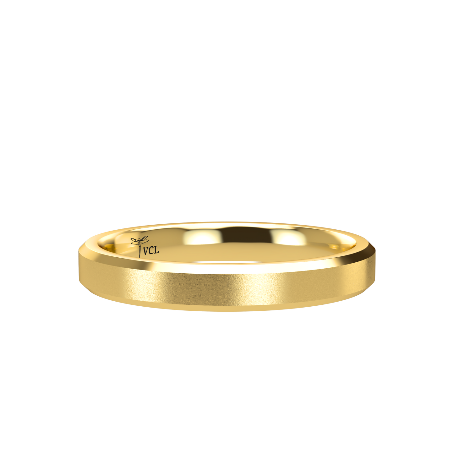 Flat bevel wedding band wide - 2mm to 11mm