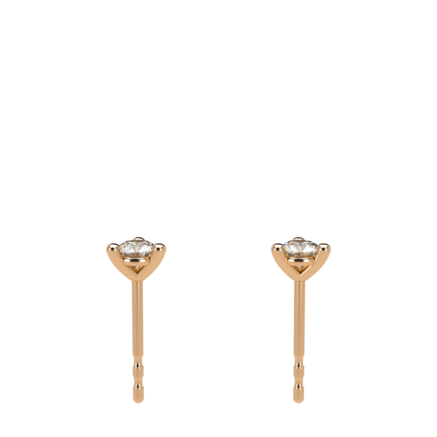 Small Martini 3 Prongs Diamond Studs earrings 0.15ct to 0.50ct