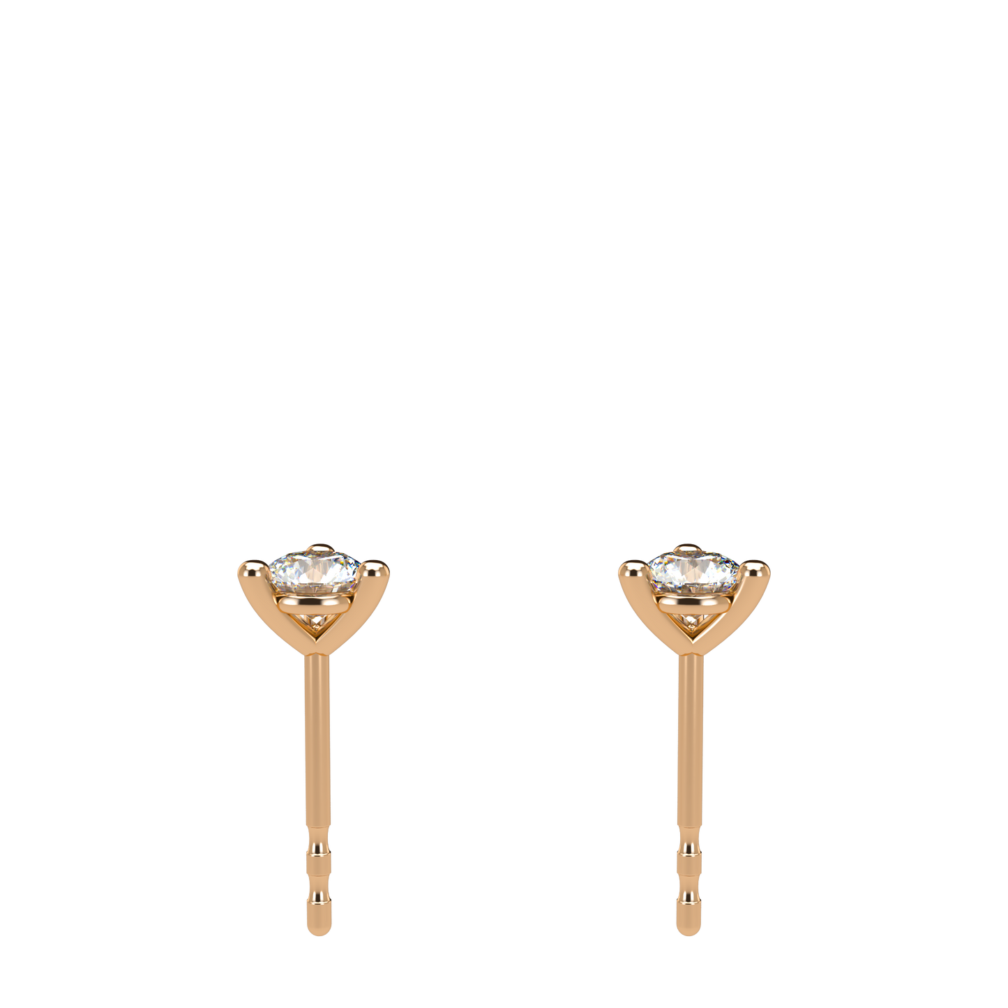 Small Martini 3 Prongs Diamond Studs earrings 0.15ct to 0.50ct