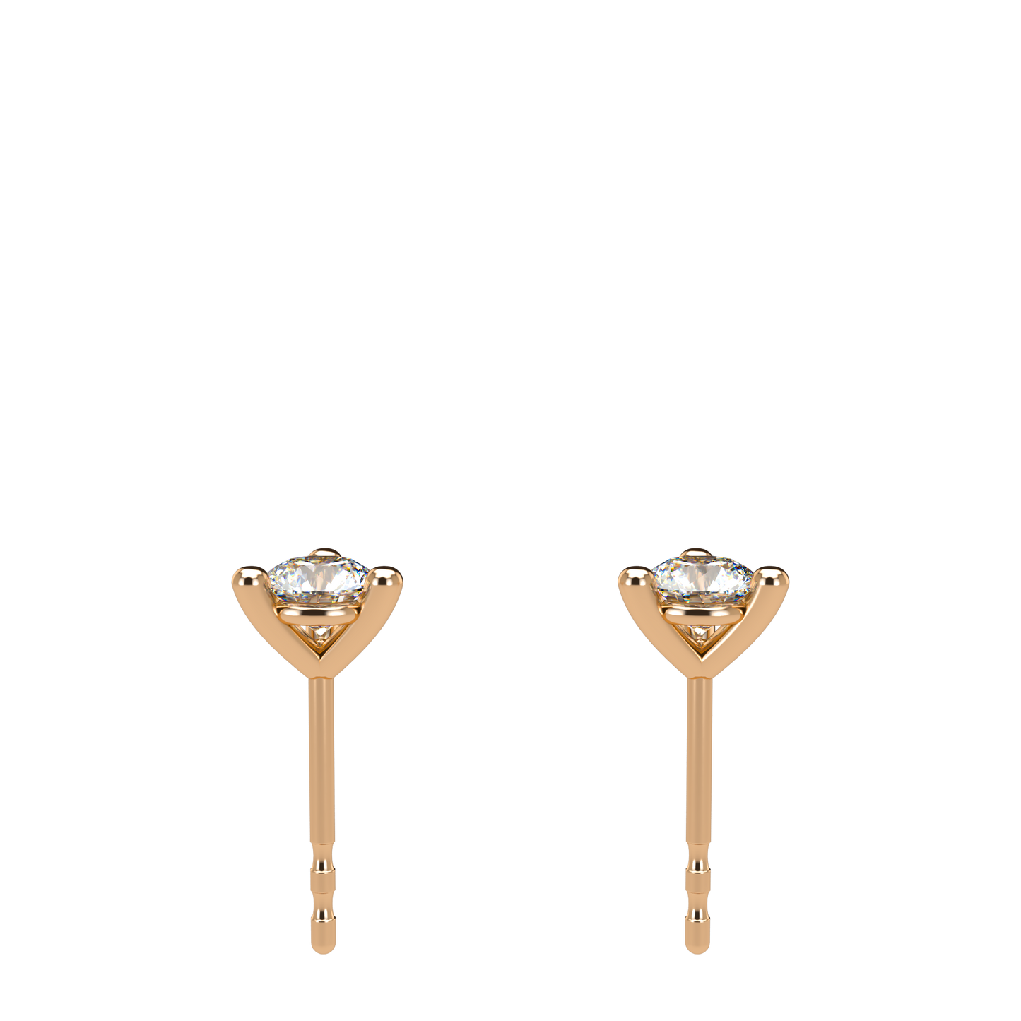 Small Martini 3 Prongs Diamond Studs earrings 0.15ct to 0.50ct