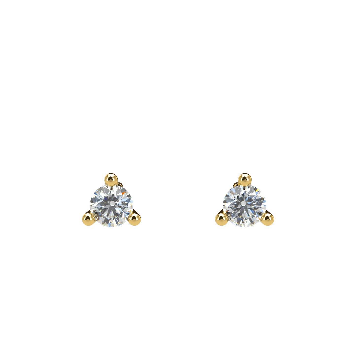 Small Martini 3 Prongs Diamond Studs earrings 0.15ct to 0.50ct