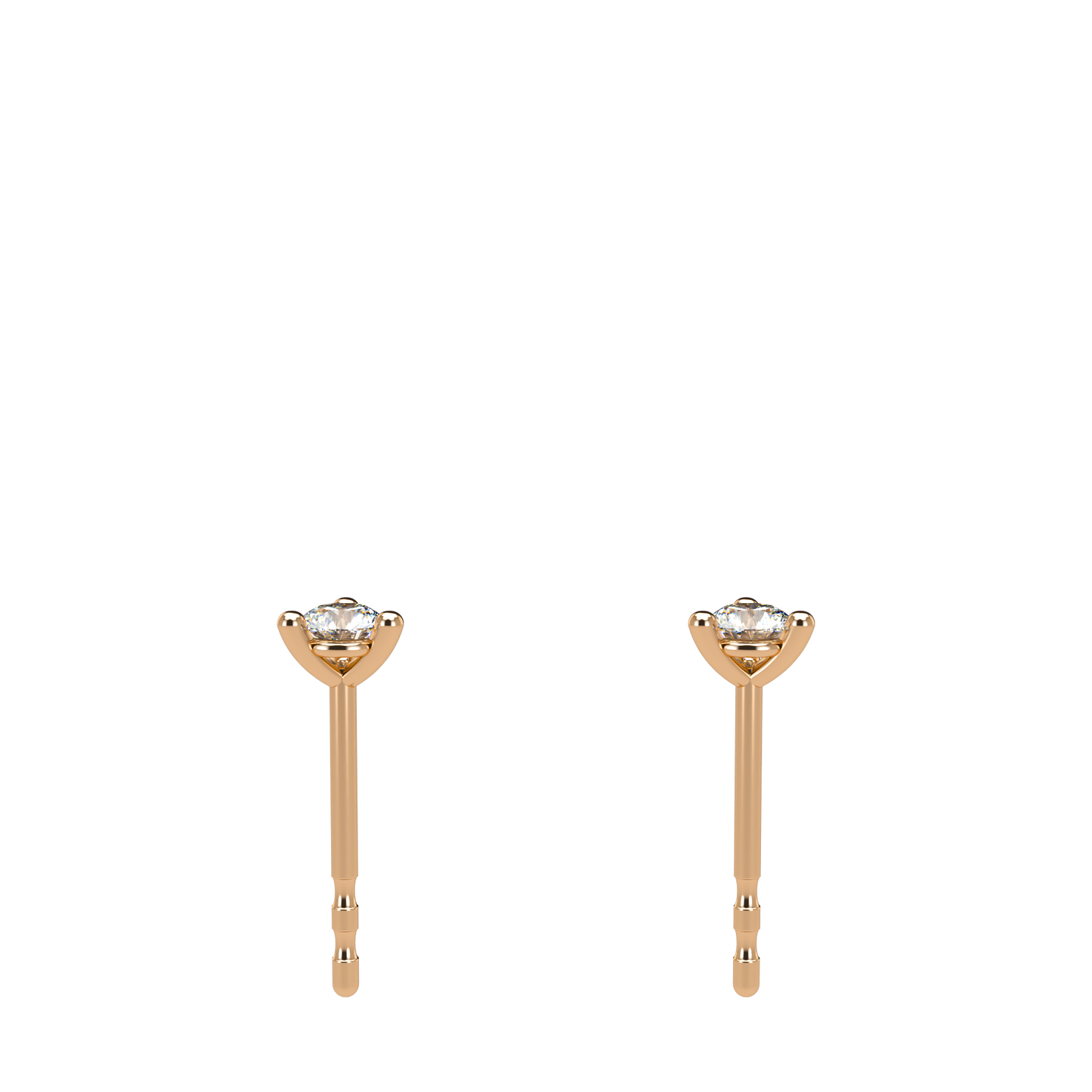 Small Martini 3 Prongs Diamond Studs earrings 0.15ct to 0.50ct